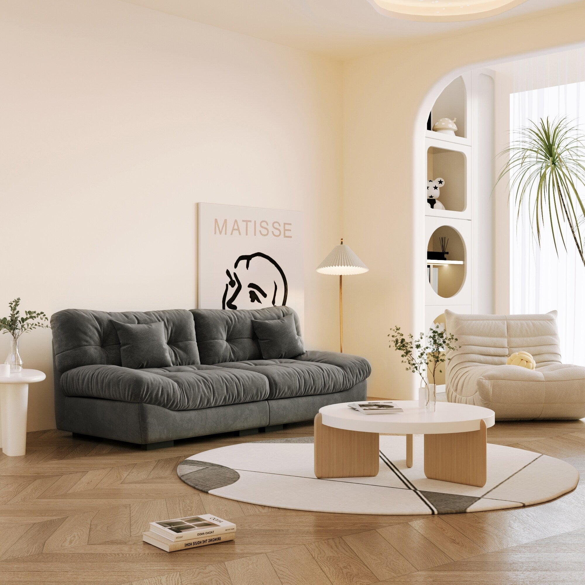 89 Tufted Sofa Cloud Shaped Couch