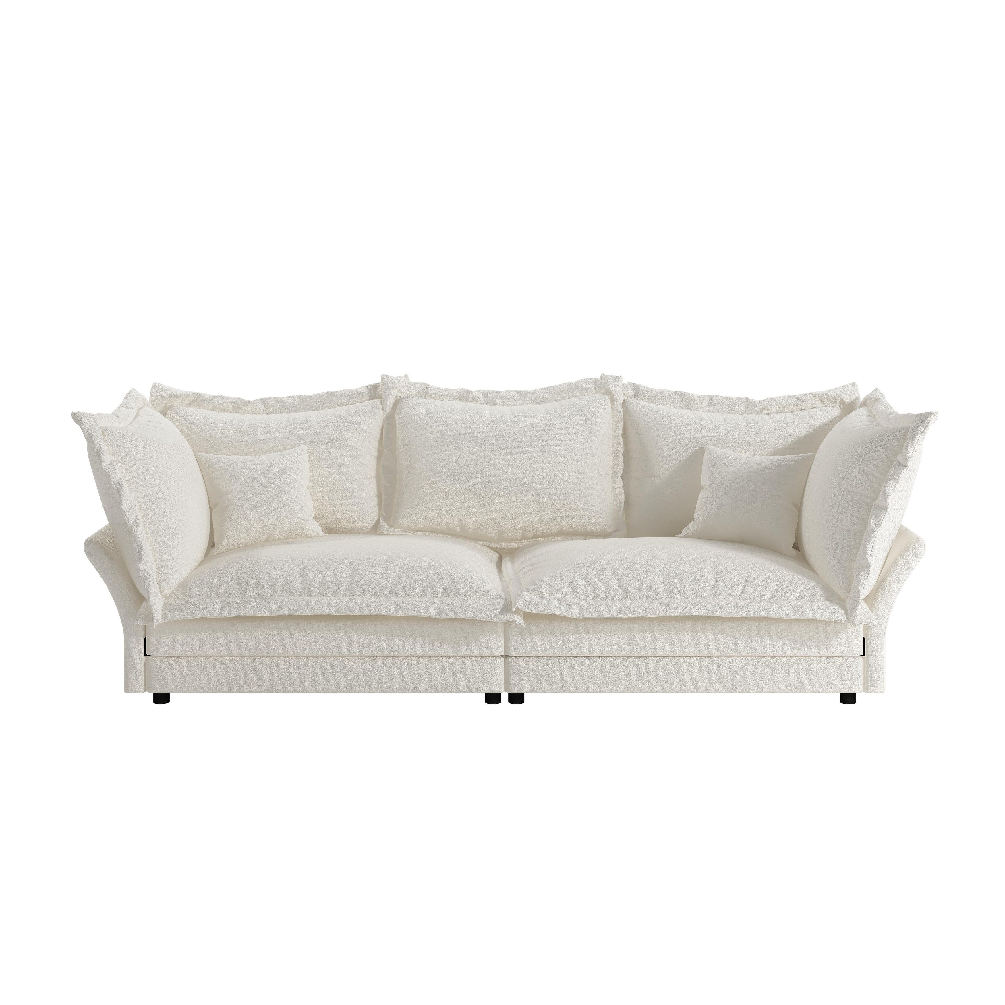 90.55 Modern Deep Seat Sofa Couches with Multiple Large Soft Pillows