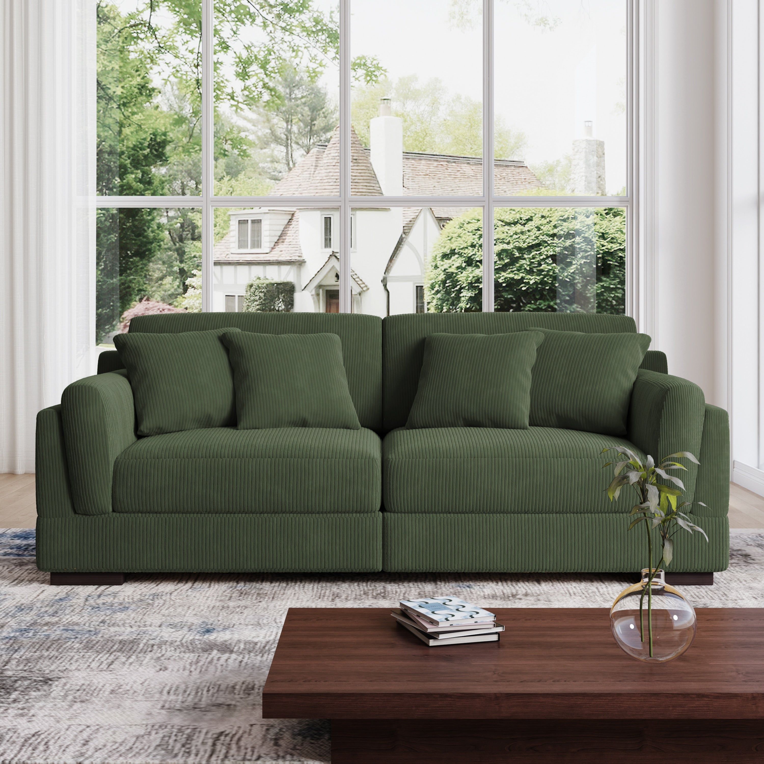 90 Loveseat Sofa Modern and Cozy Corduroy Couch