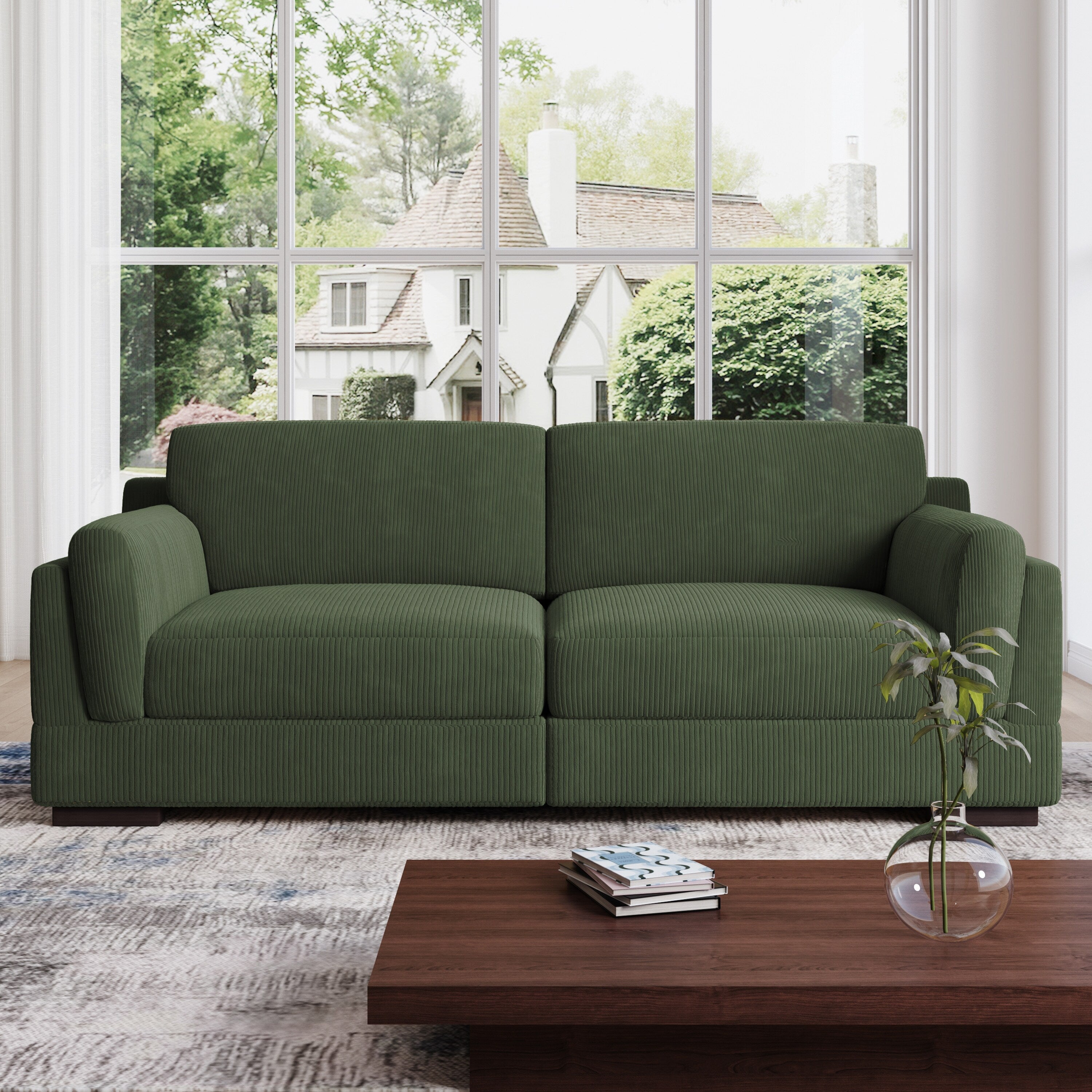 90 Loveseat Sofa Modern and Cozy Corduroy Couch