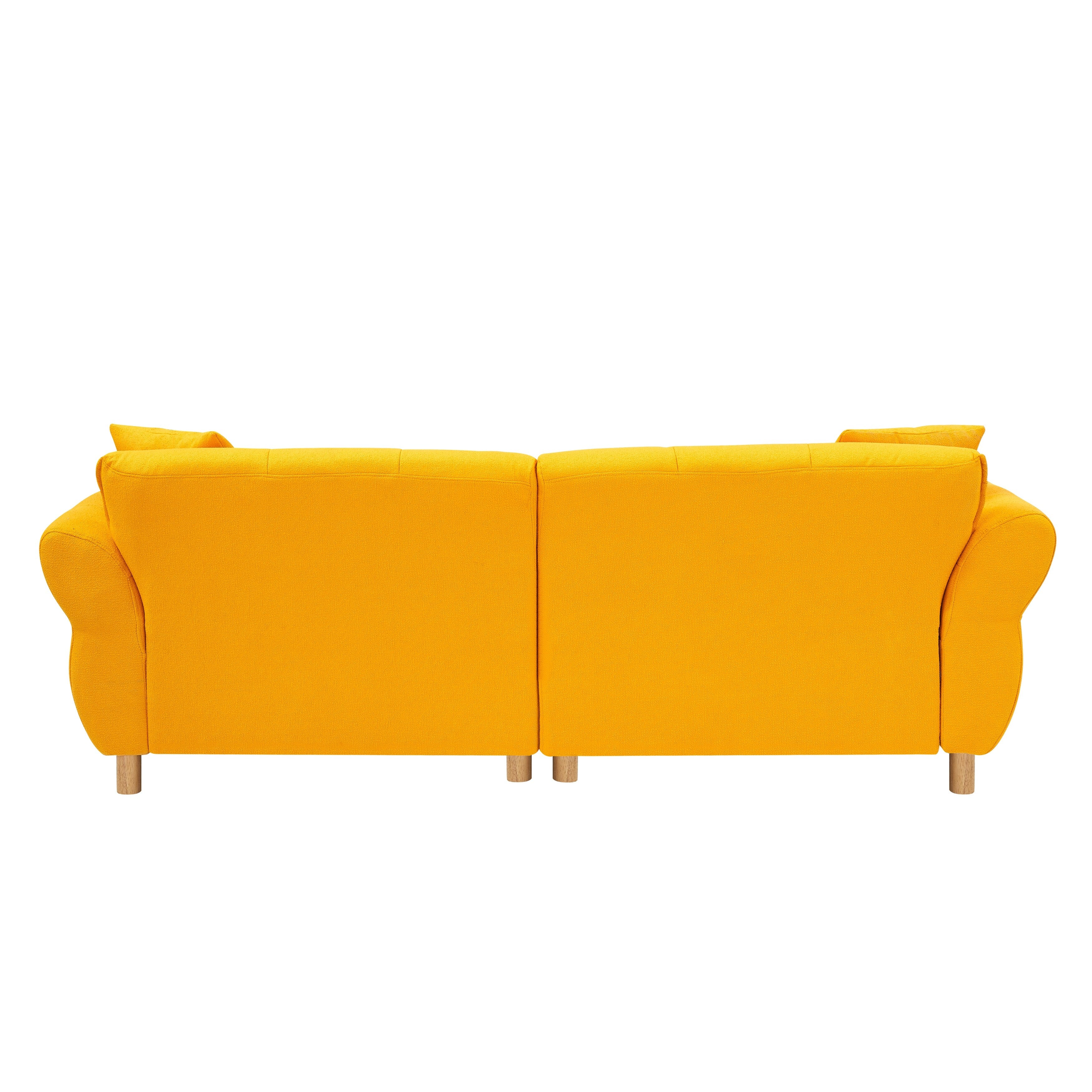 93.70 inches long, Teddy Sofa Fabric,with two matching pillows and three spacious and comfortable seats