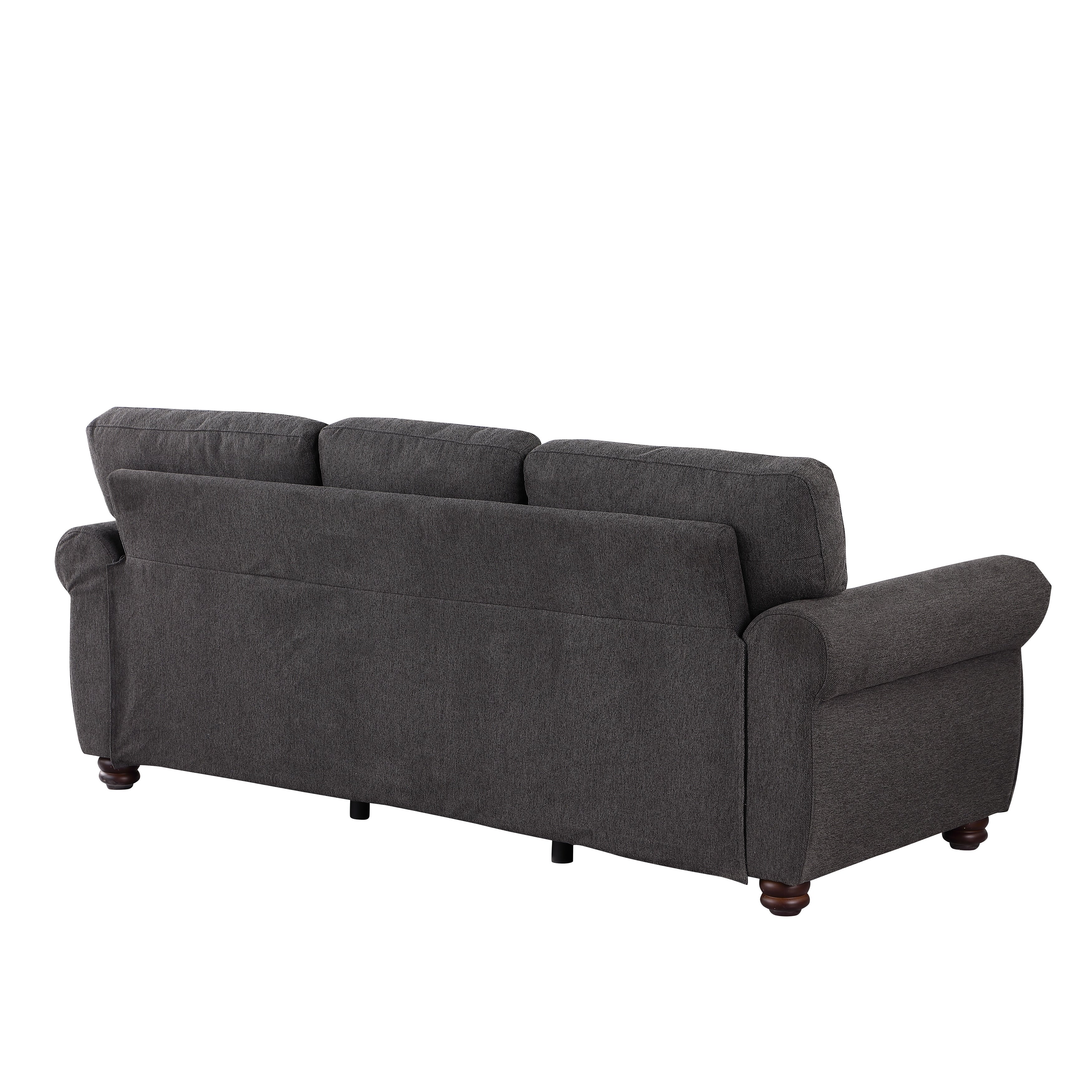 Wood Framed Chenille Fabric Sofa