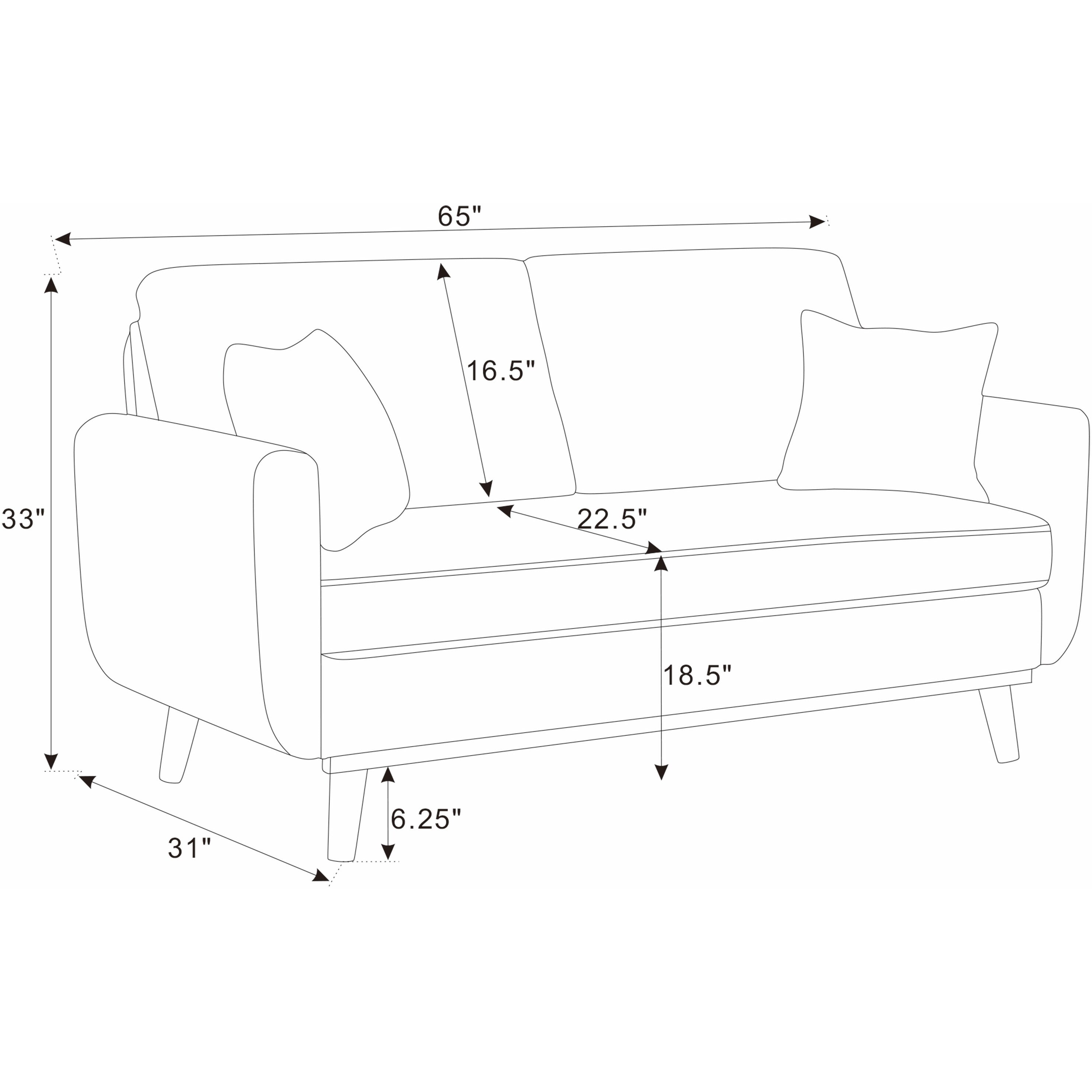 Asher Mid-Century Corduroy Sofa
