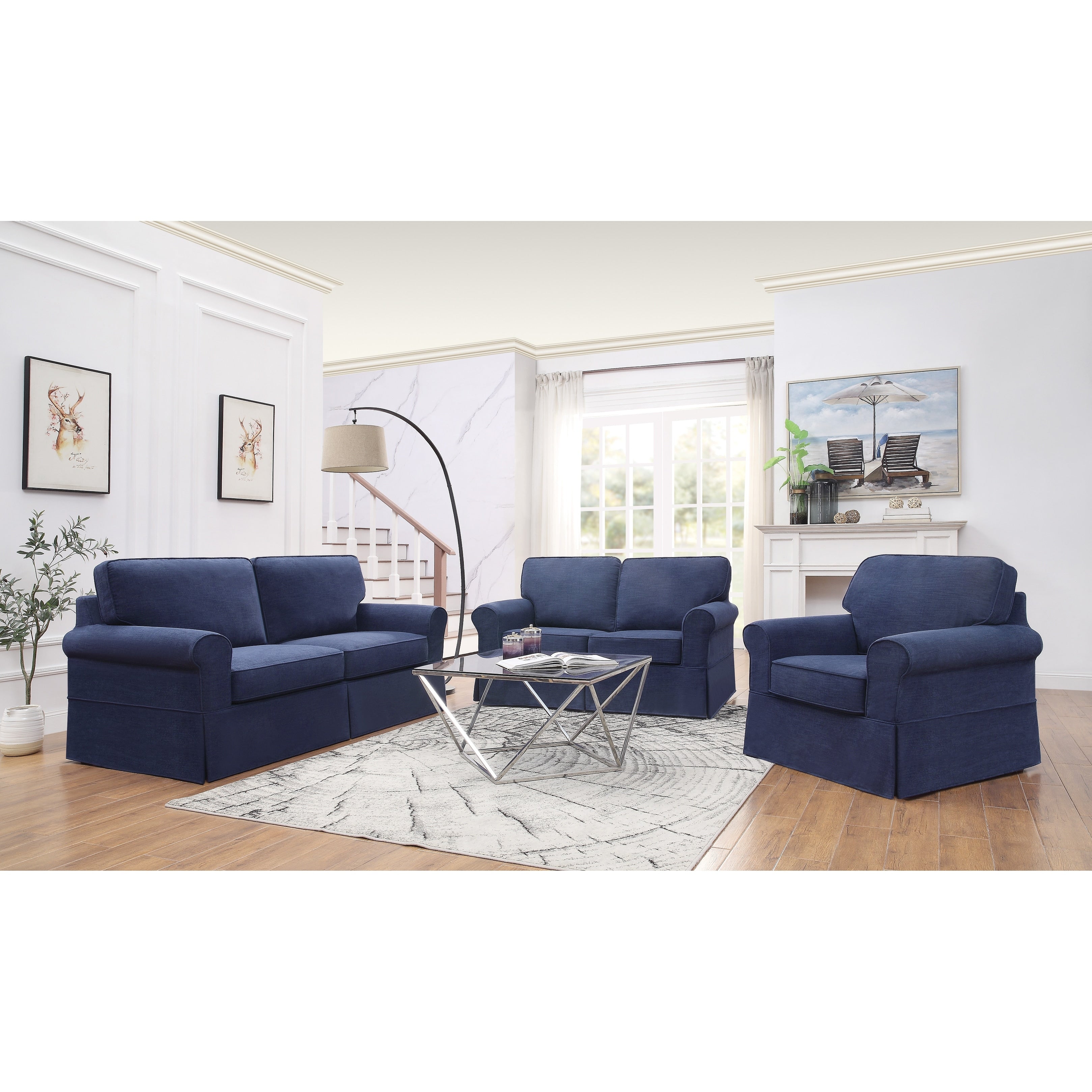 Porch & Den Zuni Mid-century Slip Cover Sofa