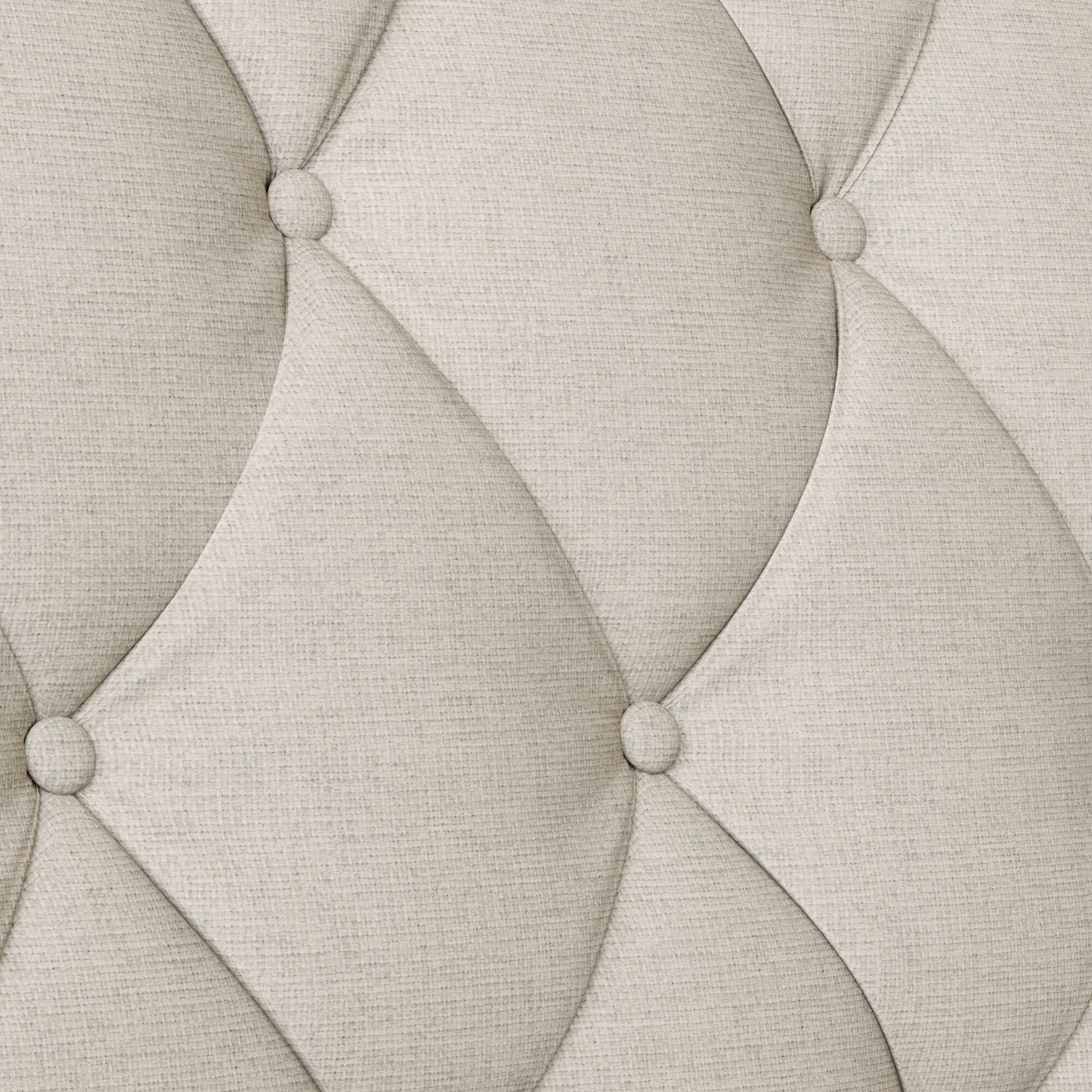 Beige 78.75 Polyester 3-Seater Sofa with Tufted Back and Cushions