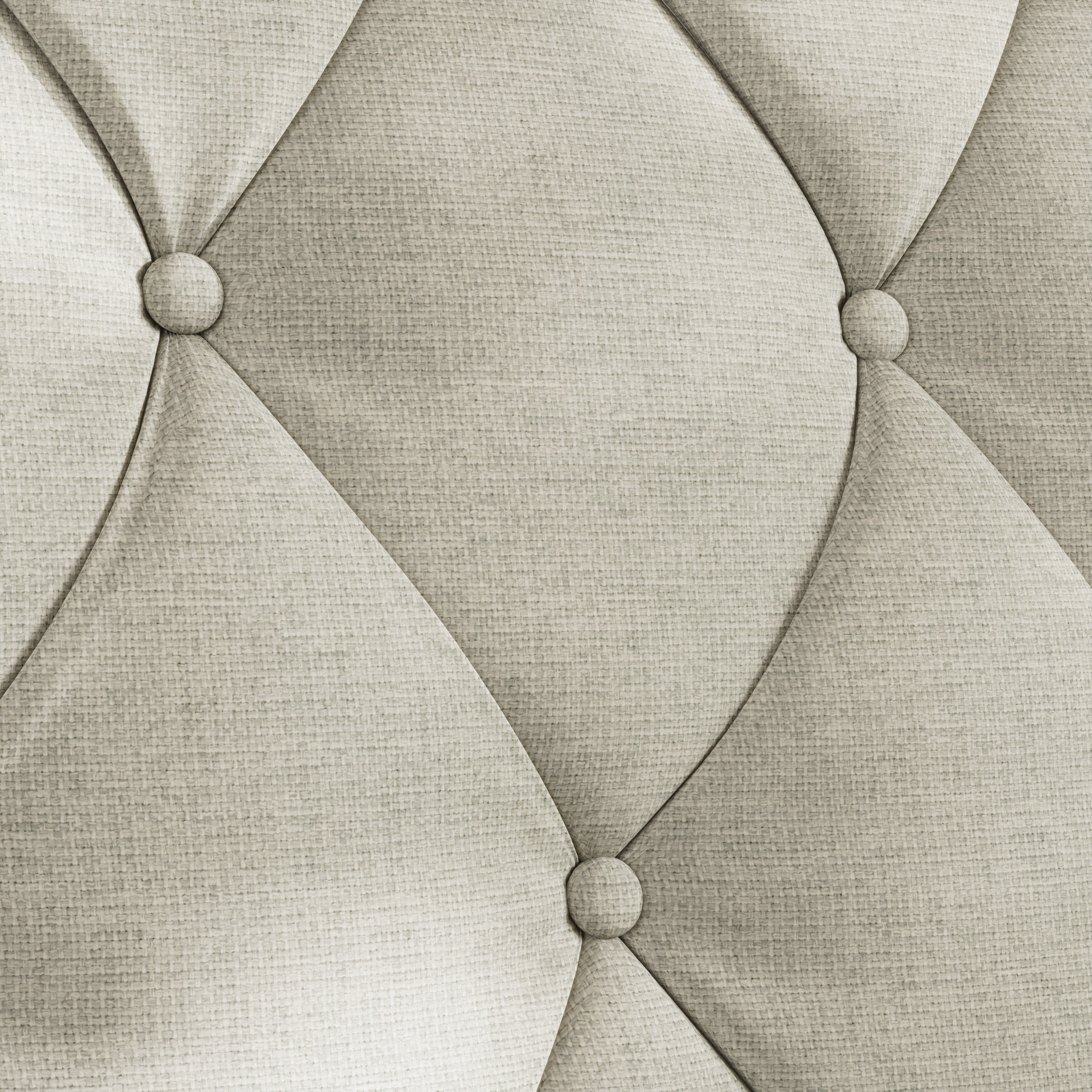 Beige 78.75 Polyester 3-Seater Sofa with Tufted Back and Cushions