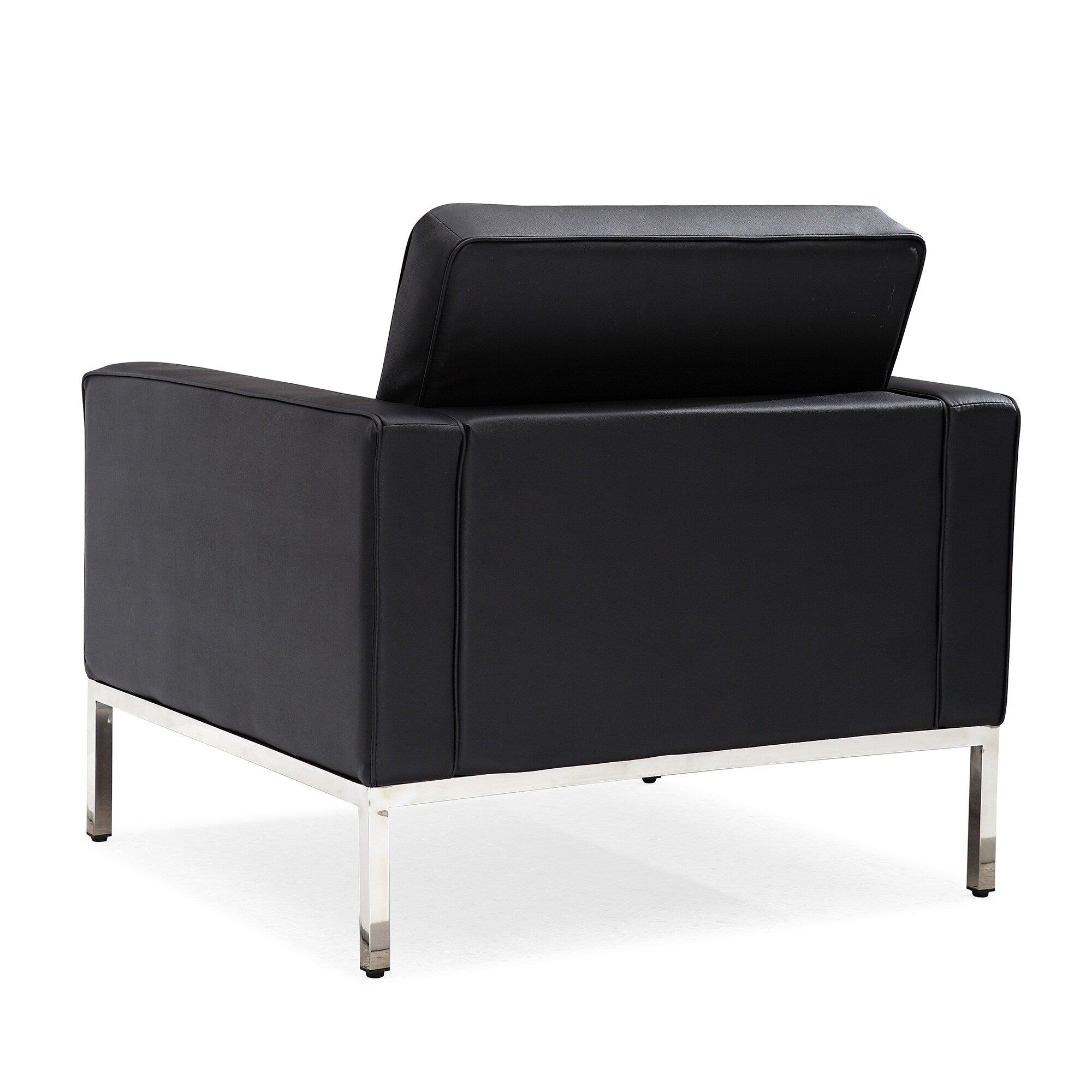 Black Leatherite Nailheads Florence 33''-83''W Multi-seat Sofa