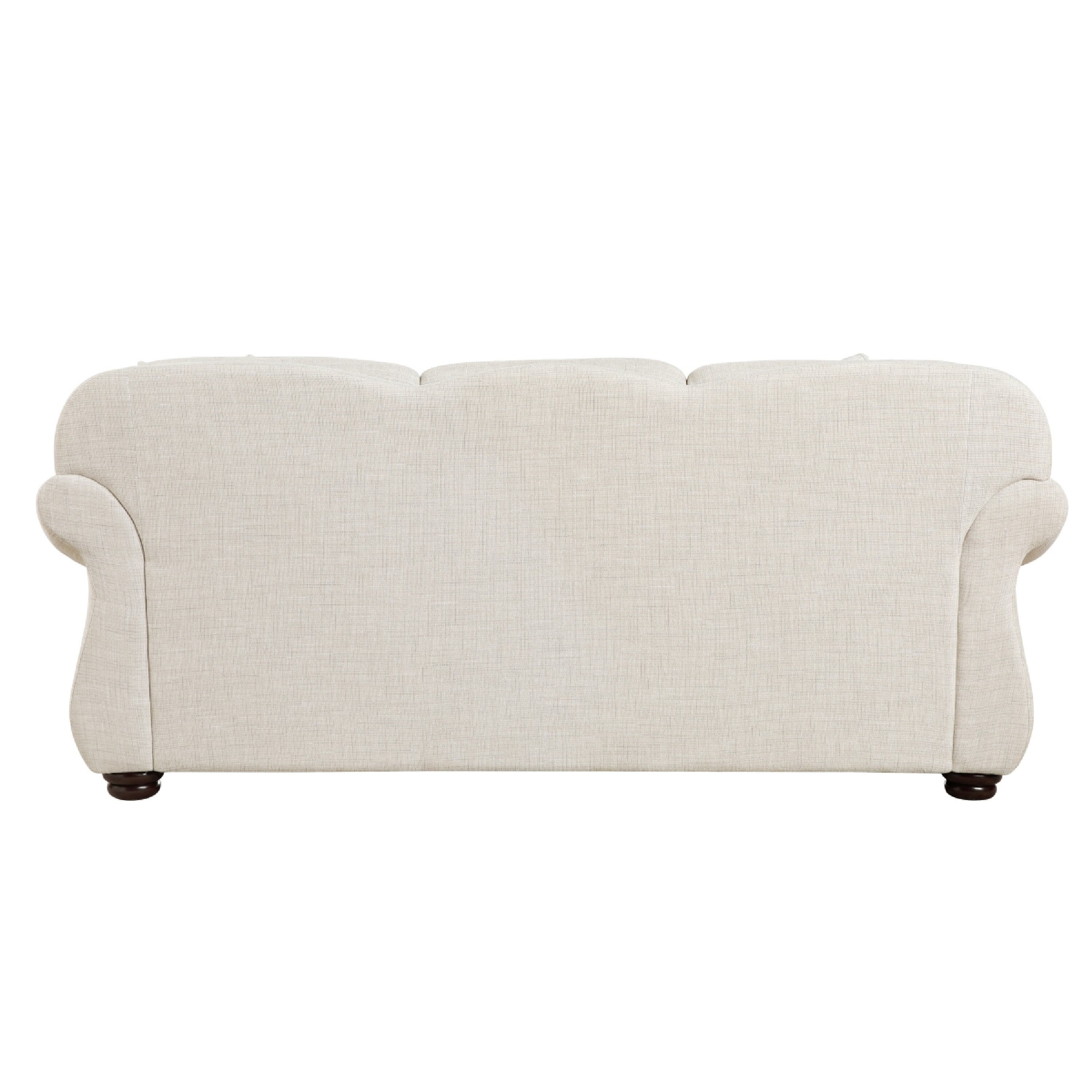 Boro Sofa with 4 Accent Pillows 85 Inch, Plush Beige Fabric