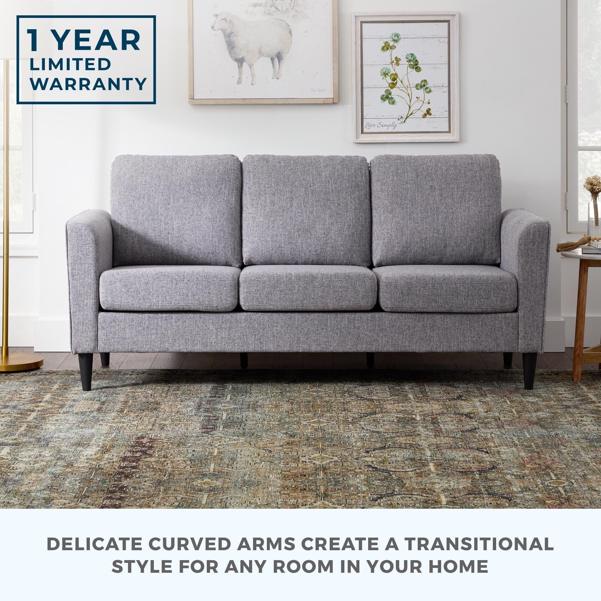Brookside Clara 73 Upholstered Curved Arm Sofa