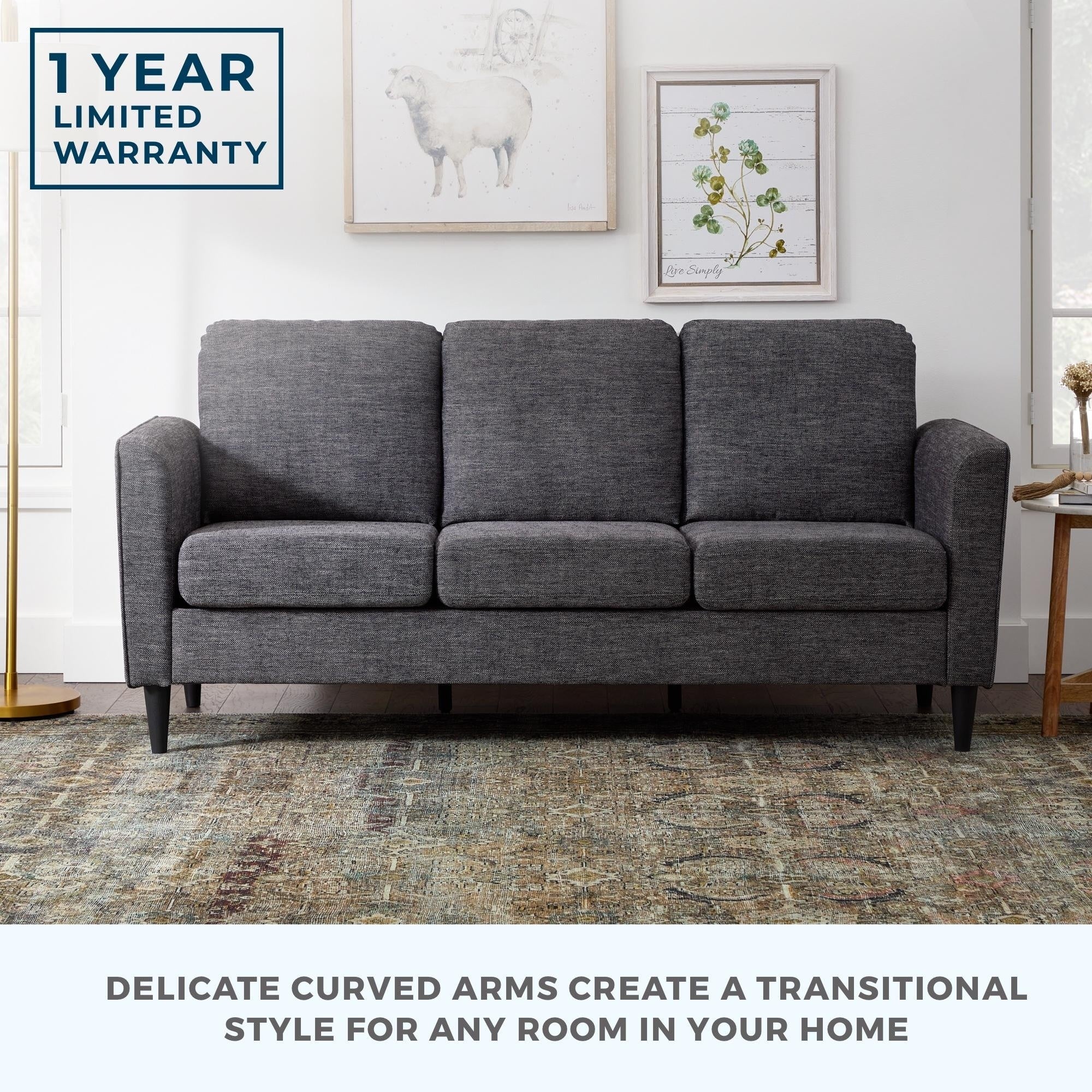 Brookside Clara 73 Upholstered Curved Arm Sofa