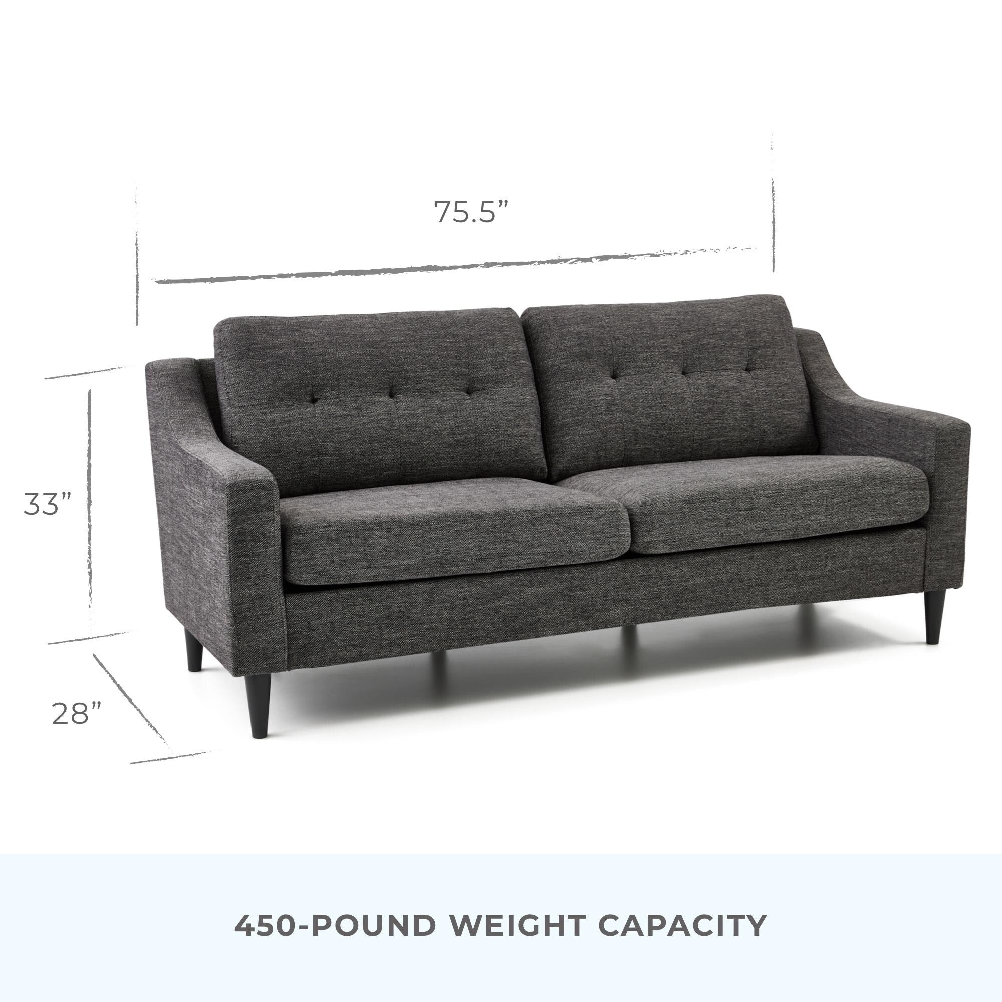 Brookside Ellen 75 Upholstered Scooped Arm Sofa