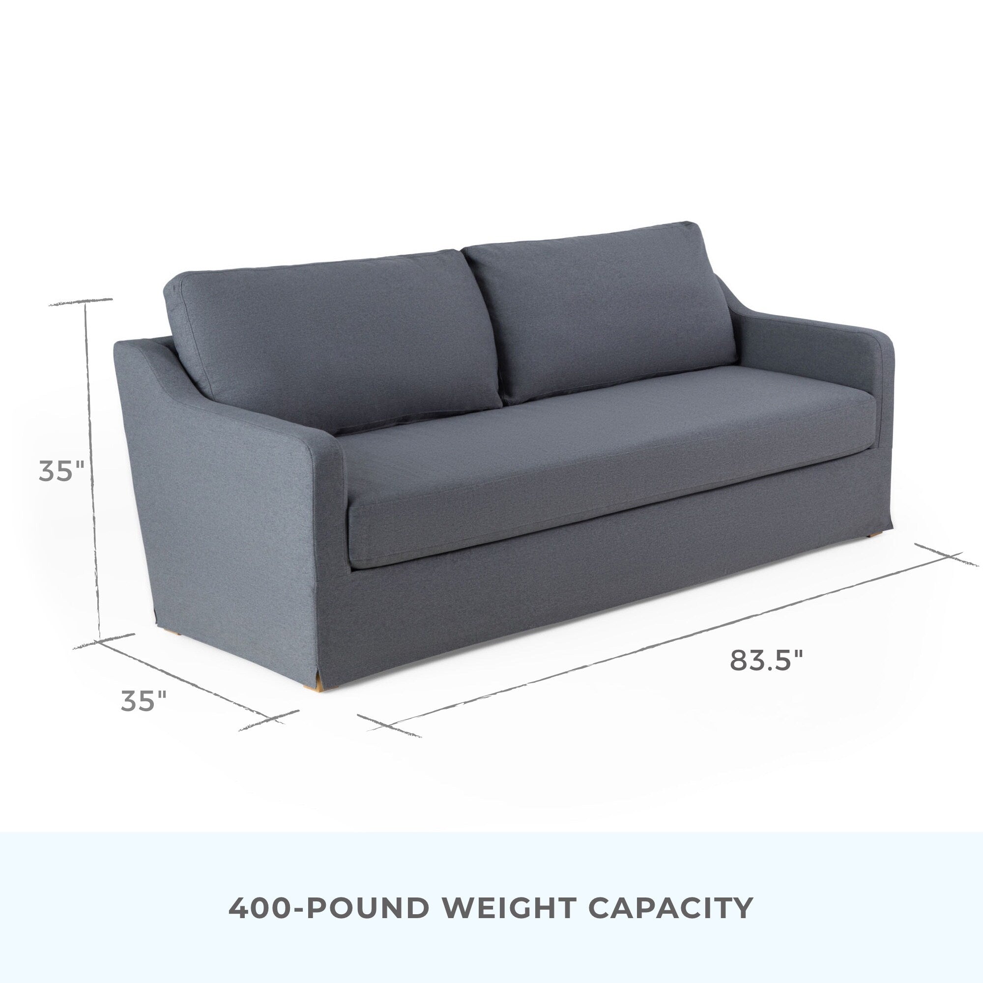 Brookside Nelle 3-Seater Upholstered Slipcover Sofa