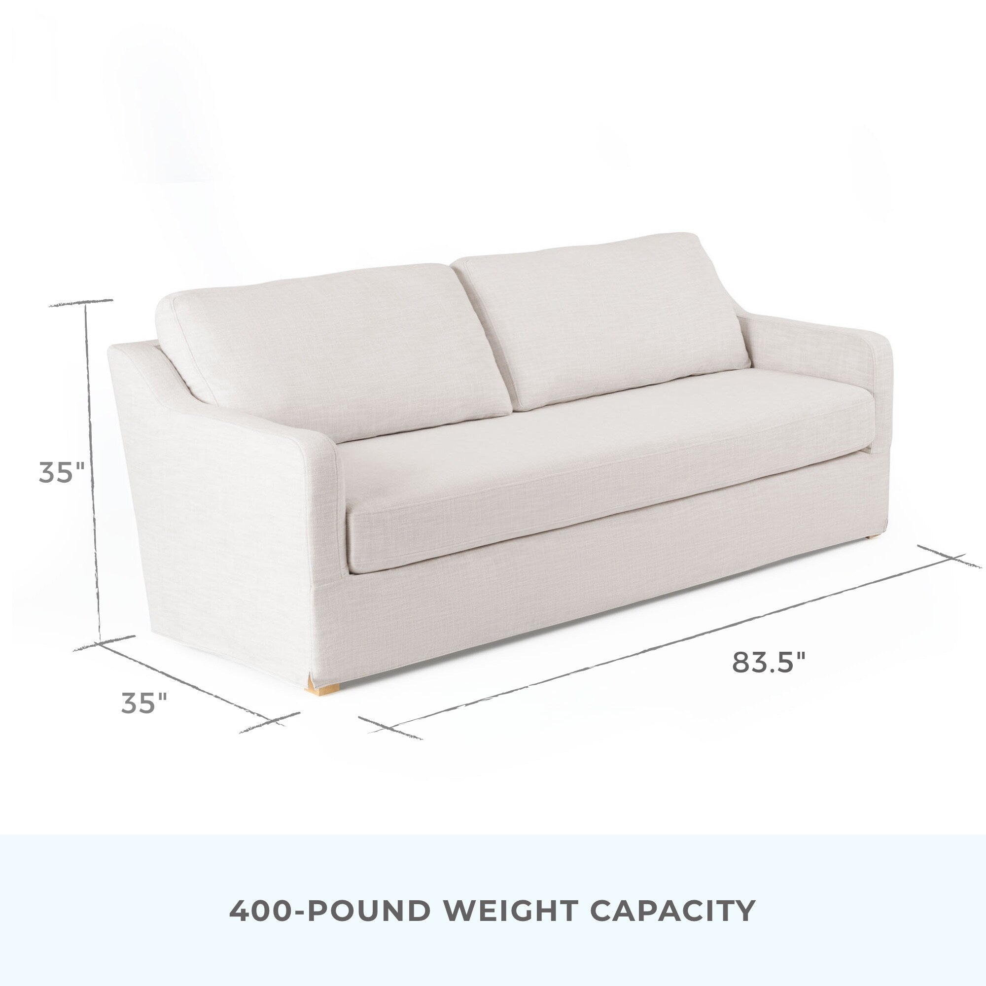 Brookside Nelle 3-Seater Upholstered Slipcover Sofa