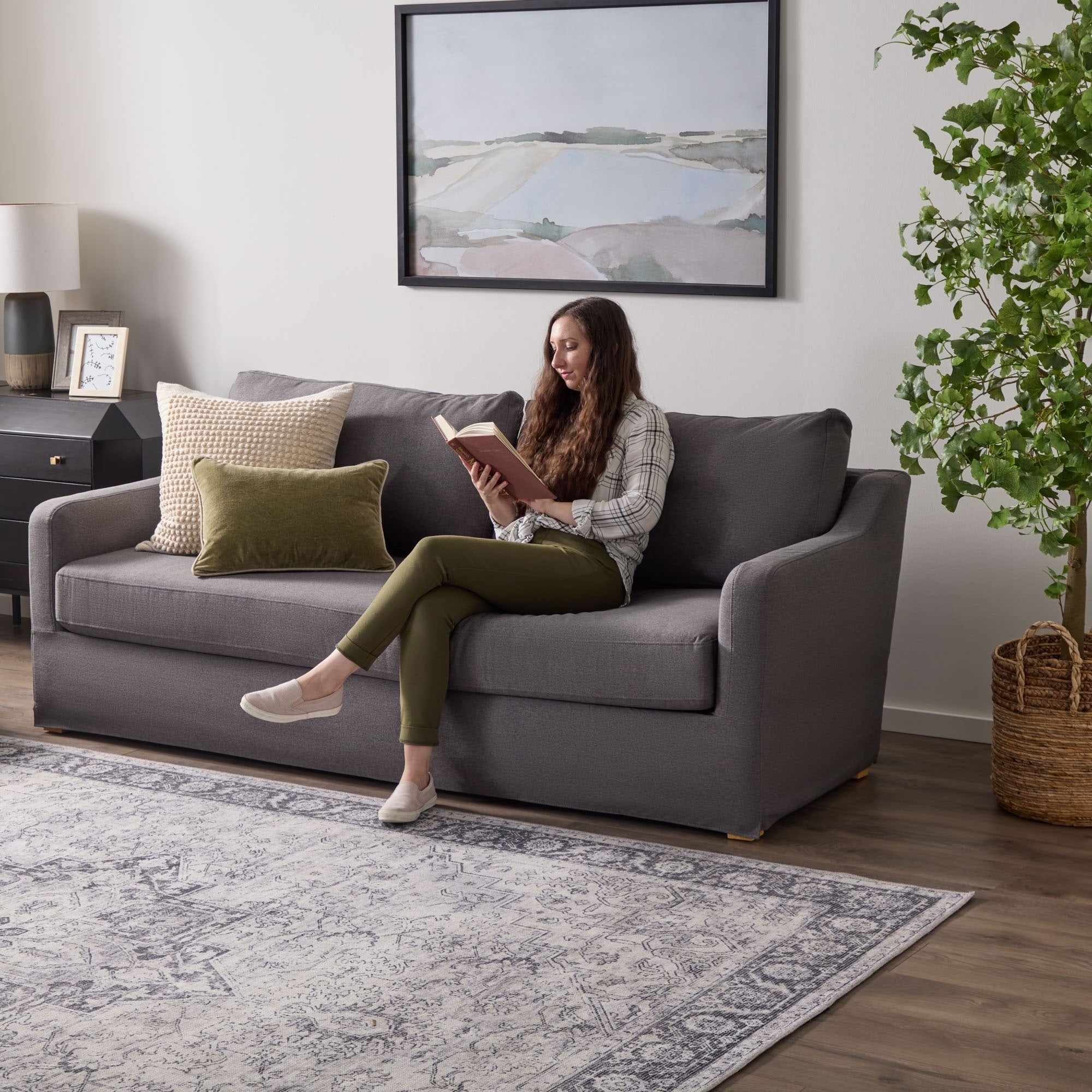 Brookside Nelle 3-Seater Upholstered Slipcover Sofa