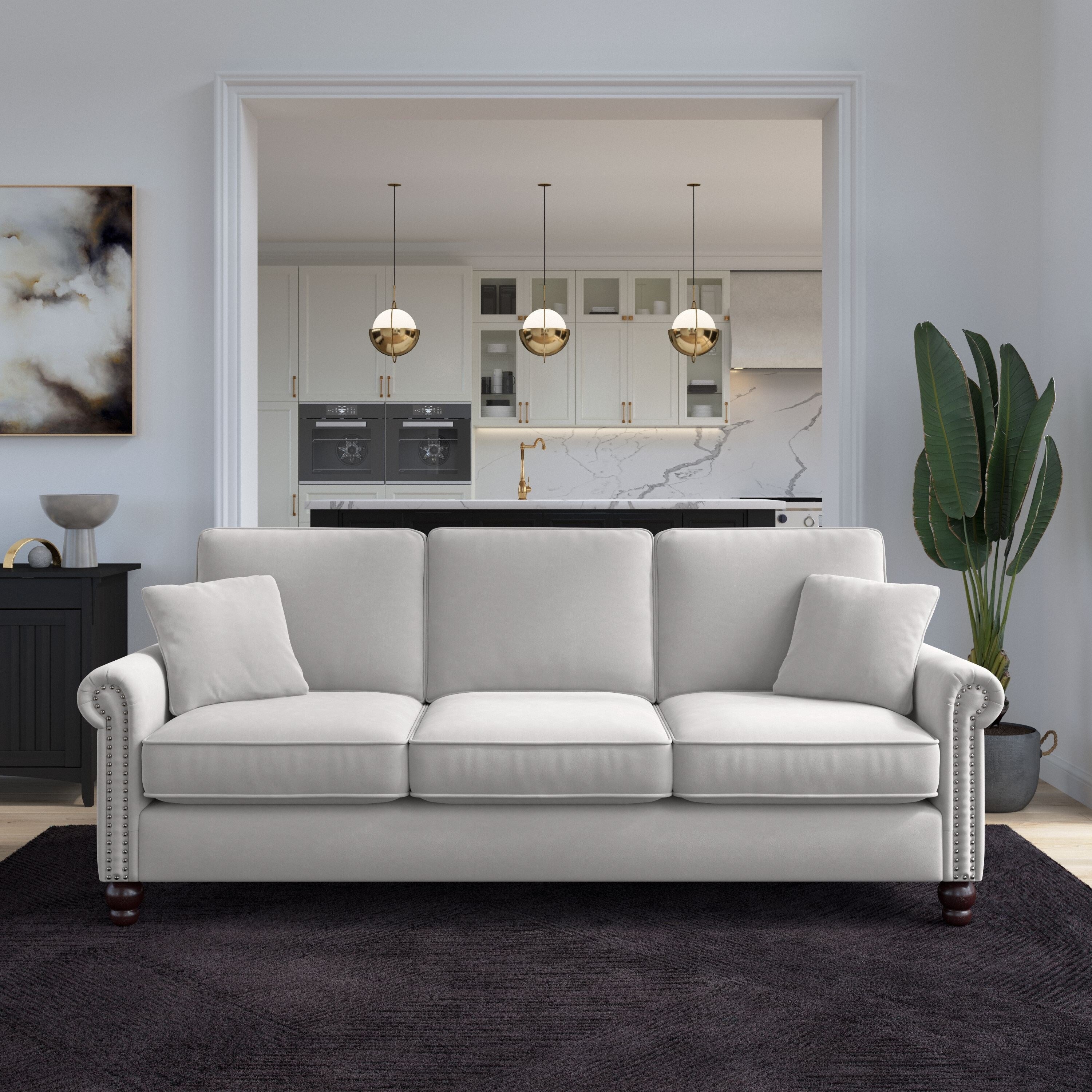 Bush Furniture Coventry 85W Large 3 Seater Living Room Sofa