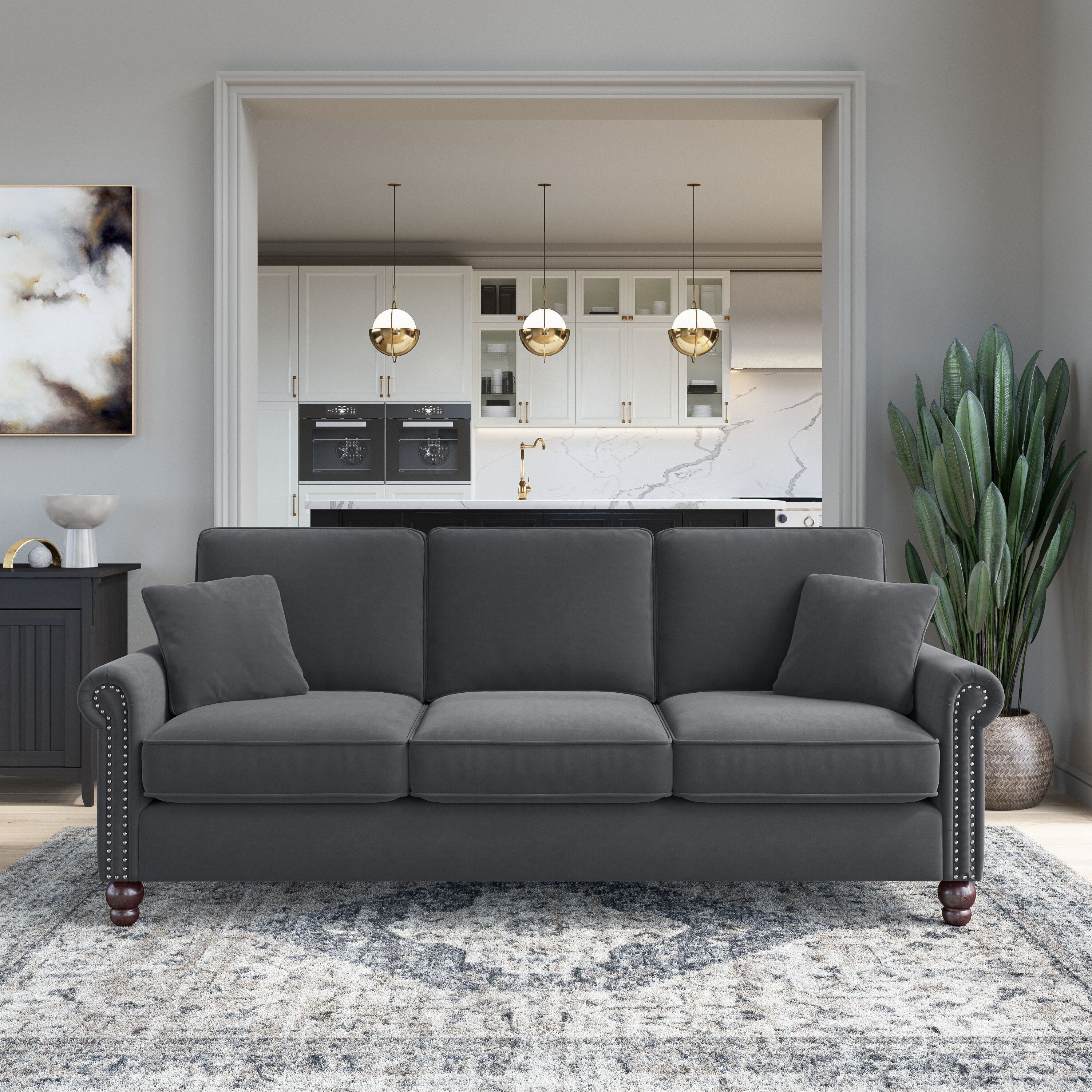 Bush Furniture Coventry 85W Large 3 Seater Living Room Sofa