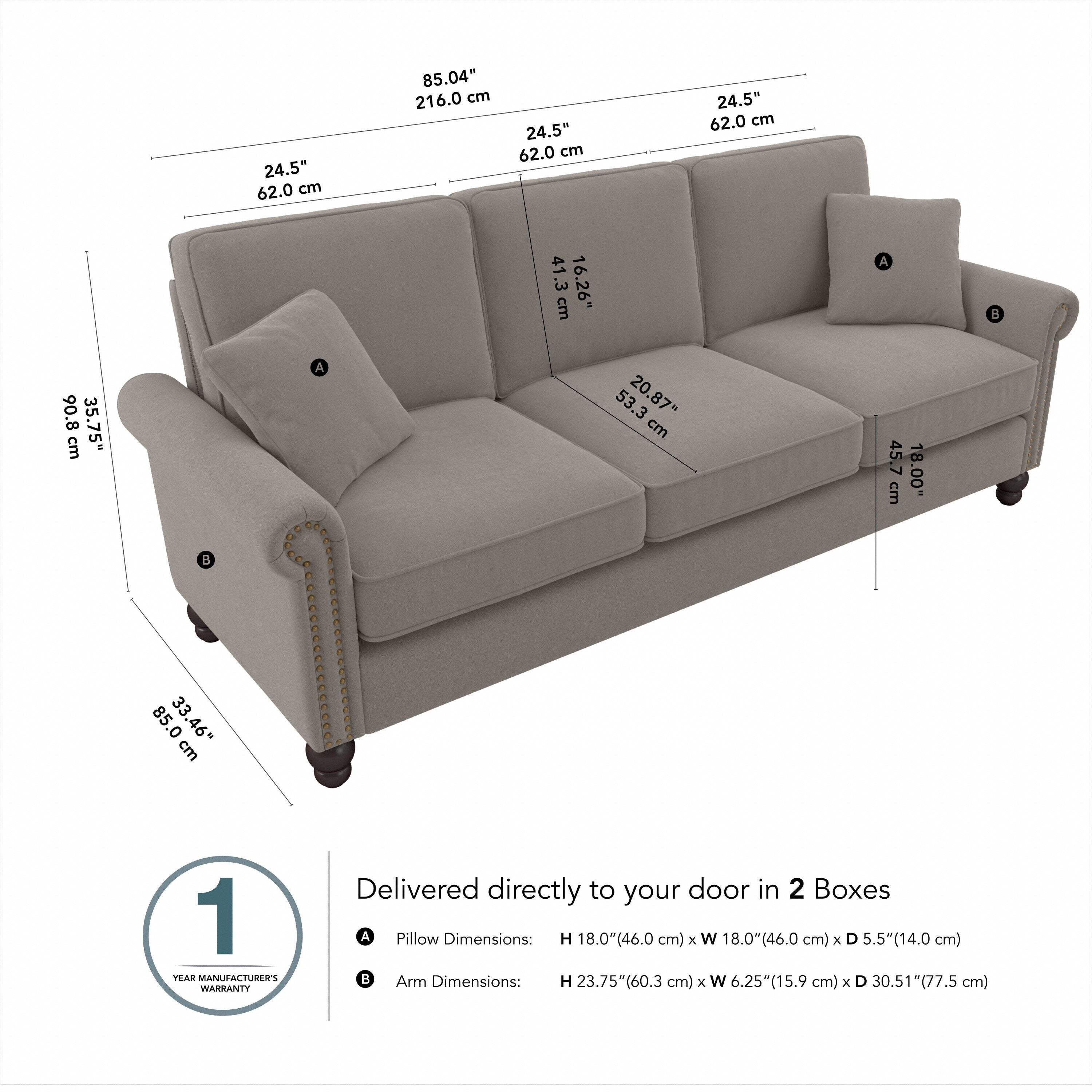 Bush Furniture Coventry 85W Large 3 Seater Living Room Sofa