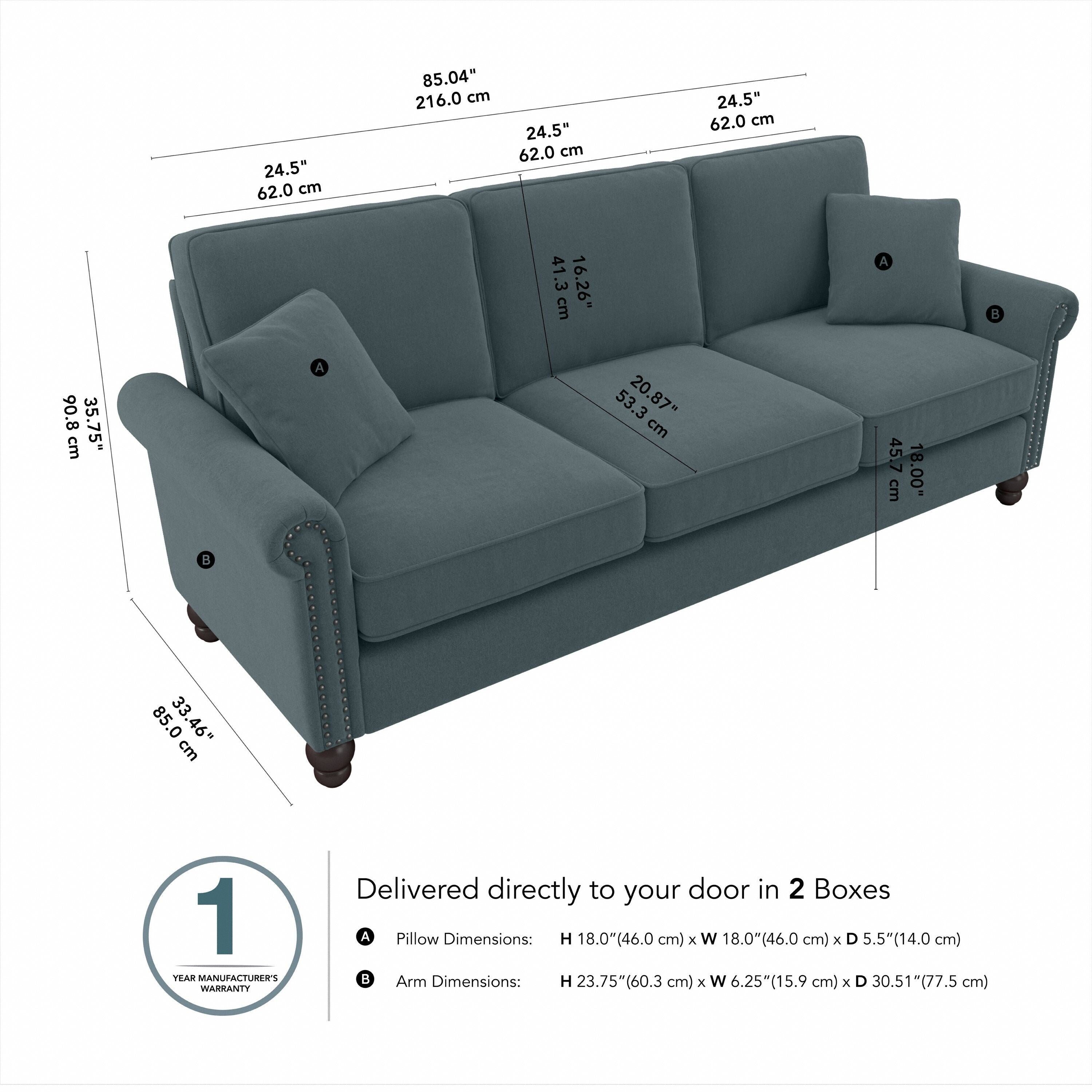 Bush Furniture Coventry 85W Large 3 Seater Living Room Sofa