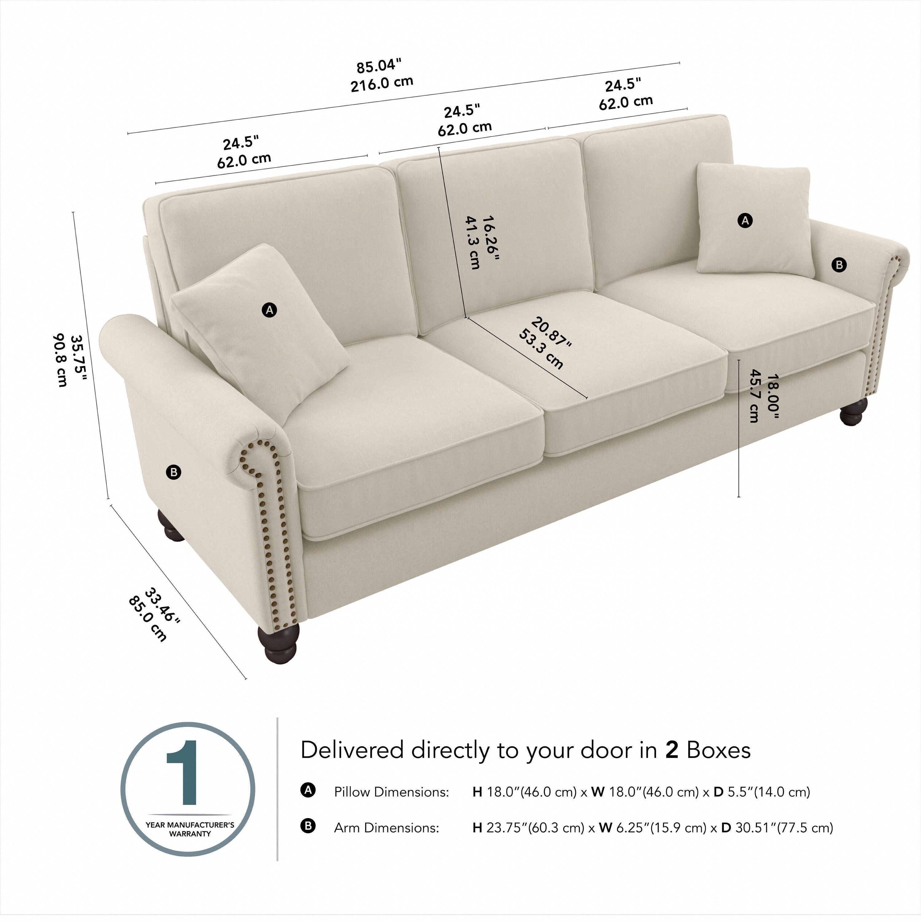 Bush Furniture Coventry 85W Large 3 Seater Living Room Sofa