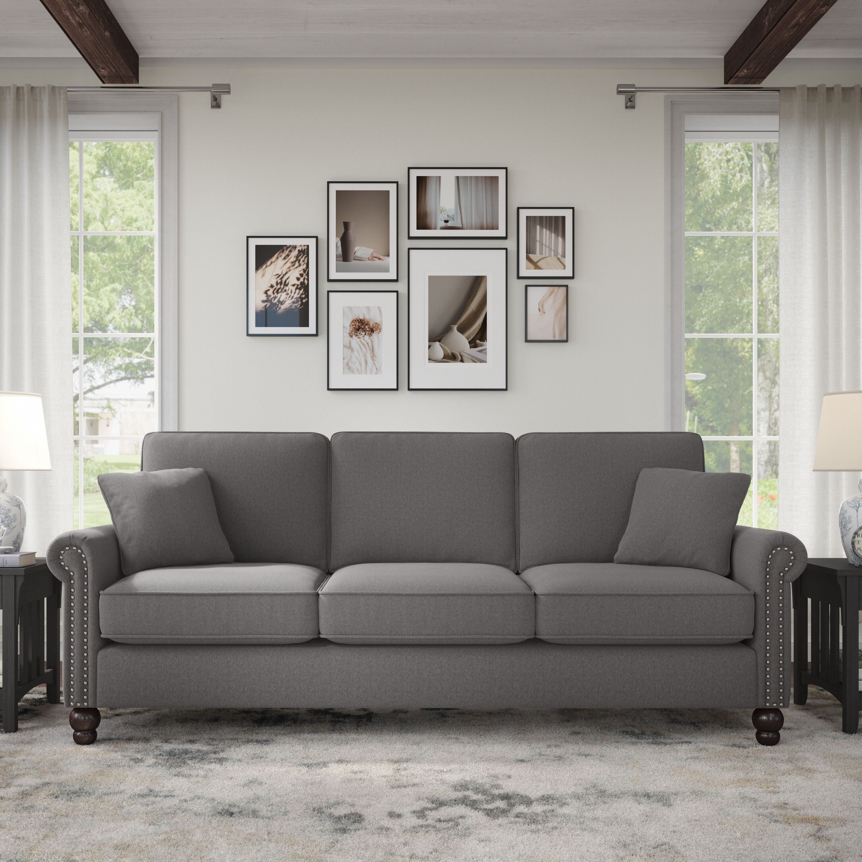 Bush Furniture Coventry 85W Large 3 Seater Living Room Sofa