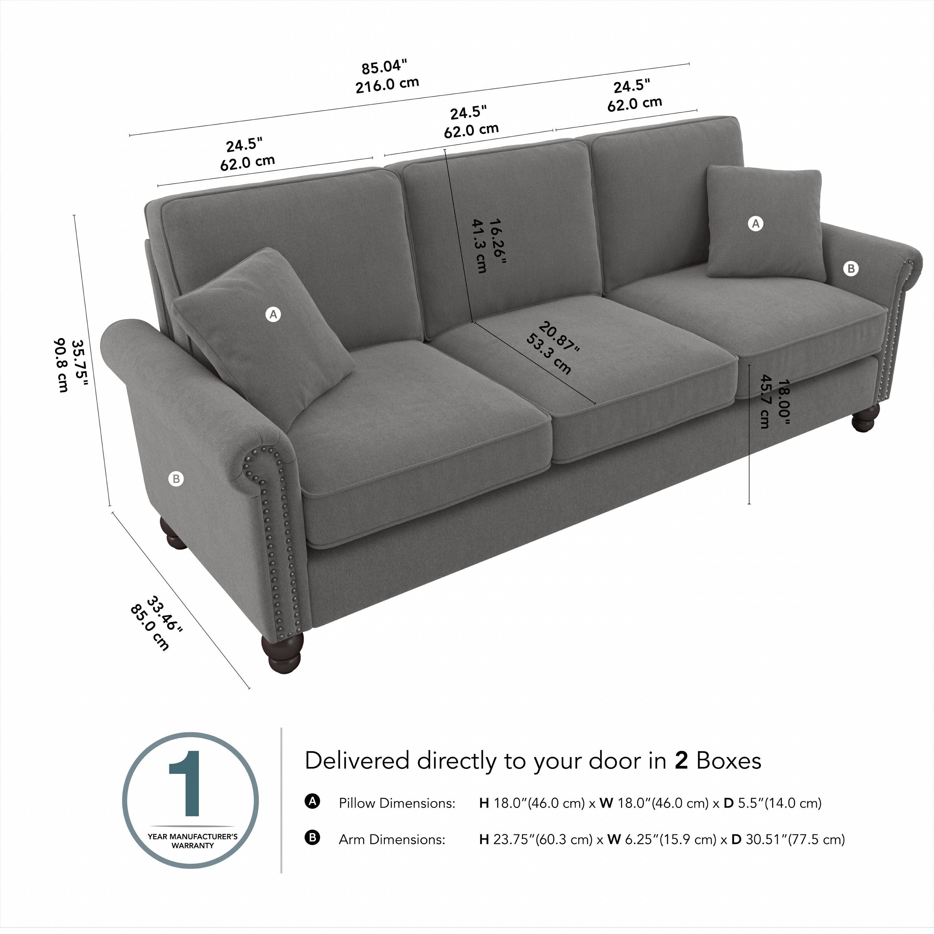 Bush Furniture Coventry 85W Large 3 Seater Living Room Sofa