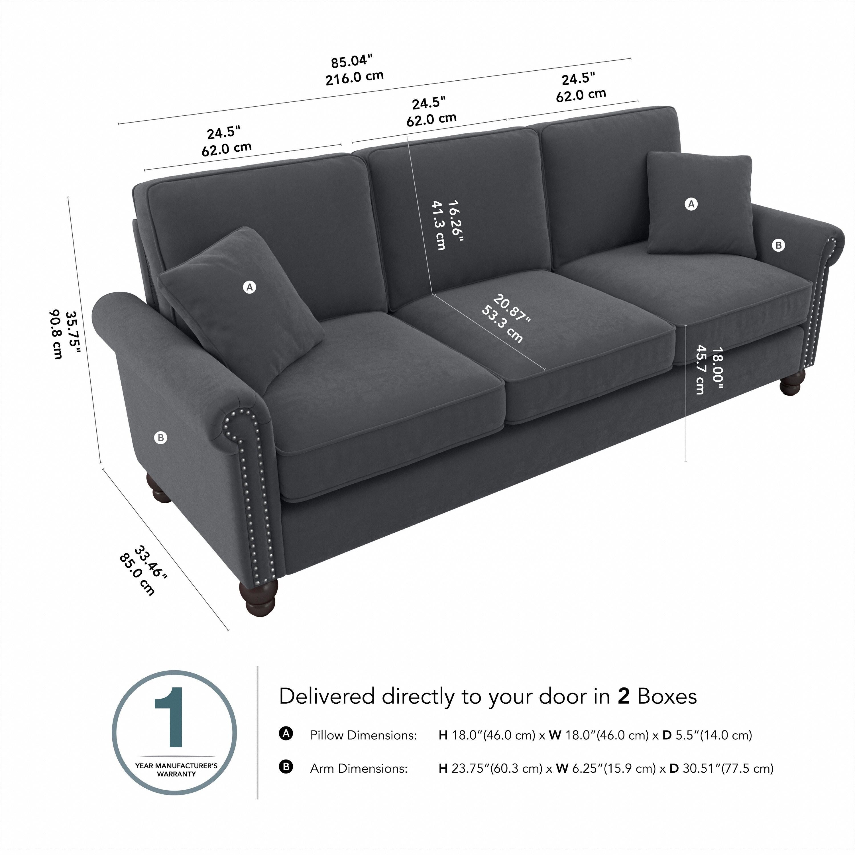 Bush Furniture Coventry 85W Large 3 Seater Living Room Sofa