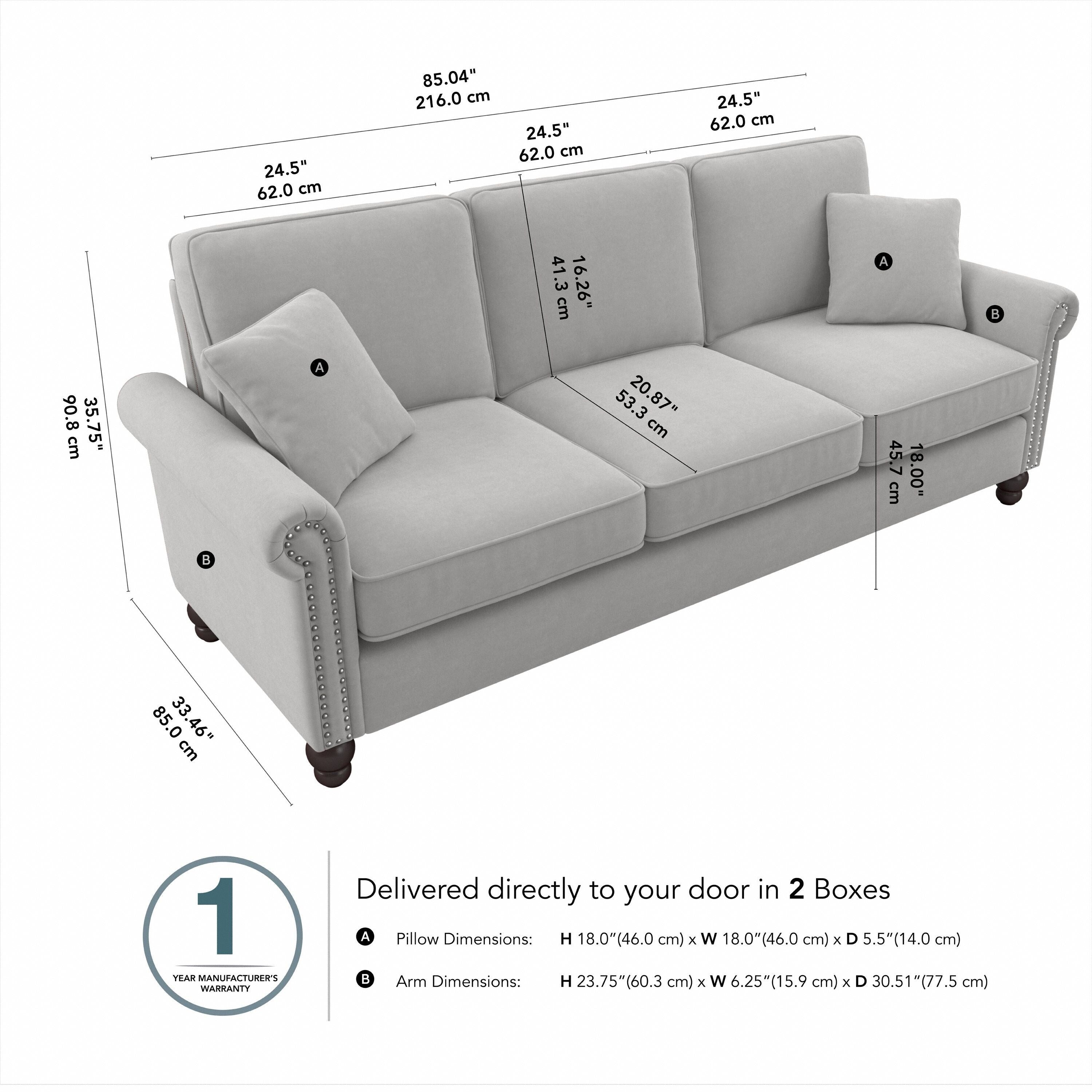 Bush Furniture Coventry 85W Large 3 Seater Living Room Sofa