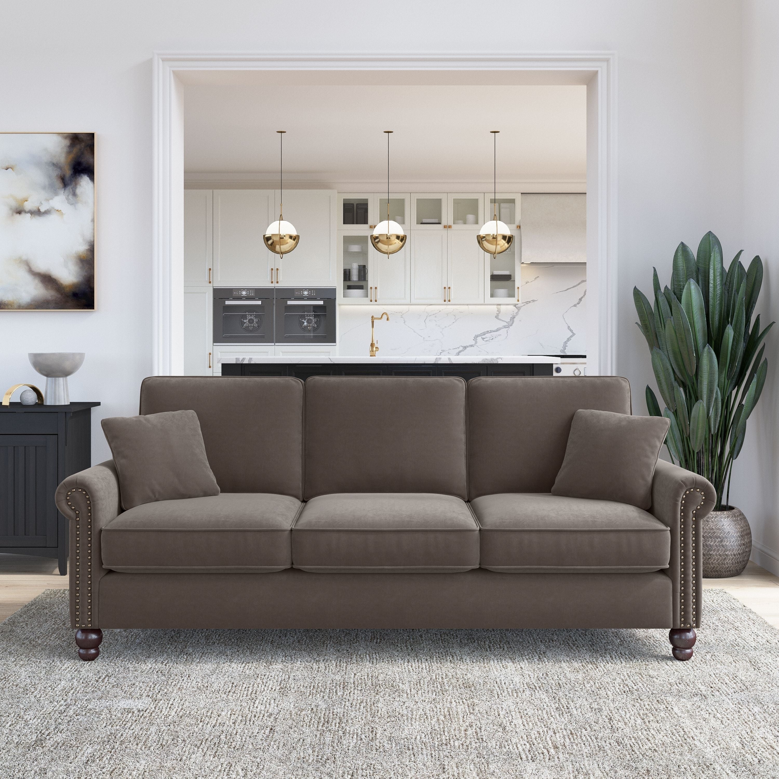 Bush Furniture Coventry 85W Large 3 Seater Living Room Sofa