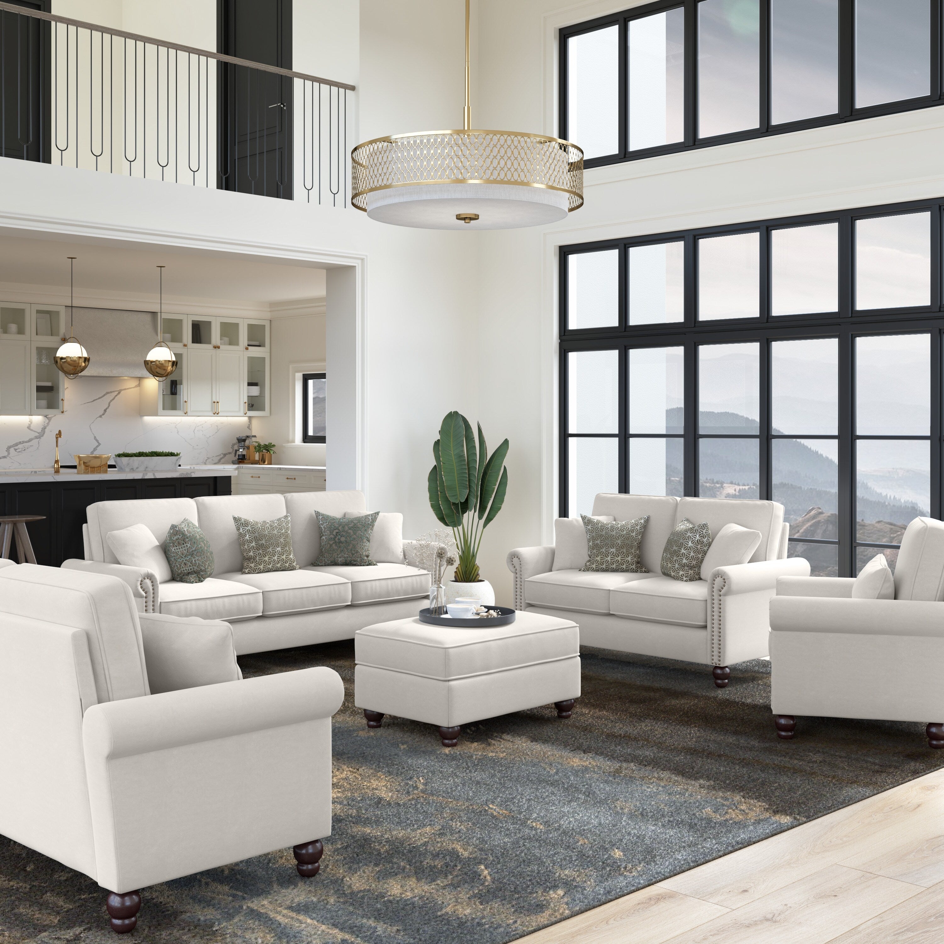 Bush Furniture Coventry 85W Large 3 Seater Living Room Sofa
