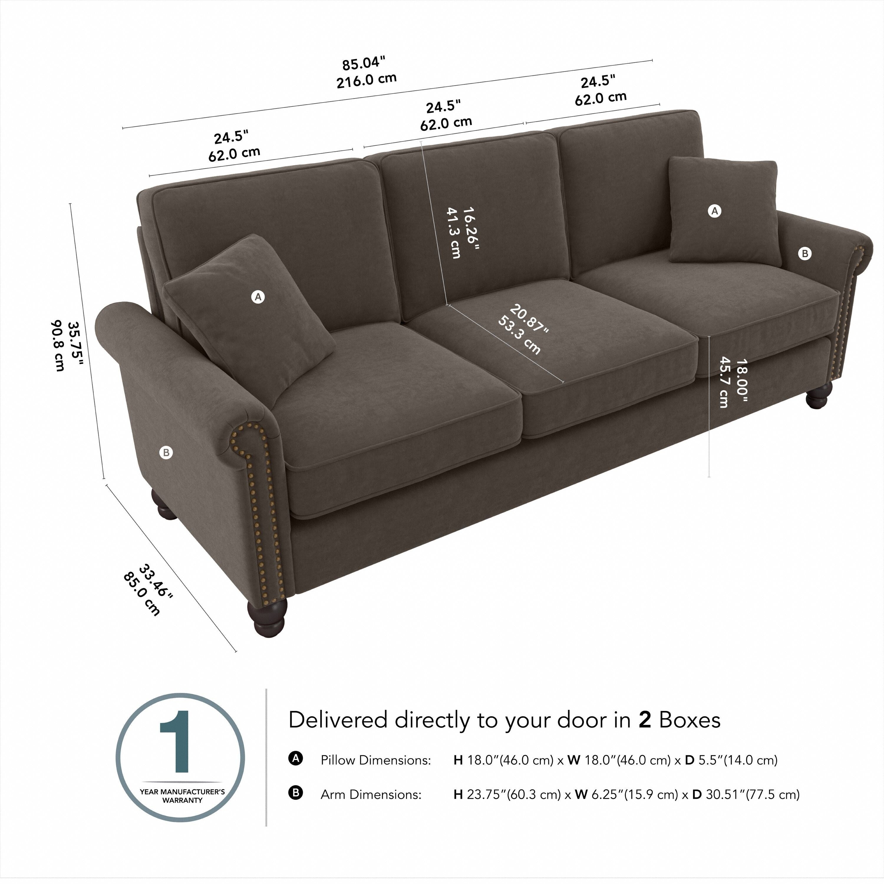 Bush Furniture Coventry 85W Large 3 Seater Living Room Sofa