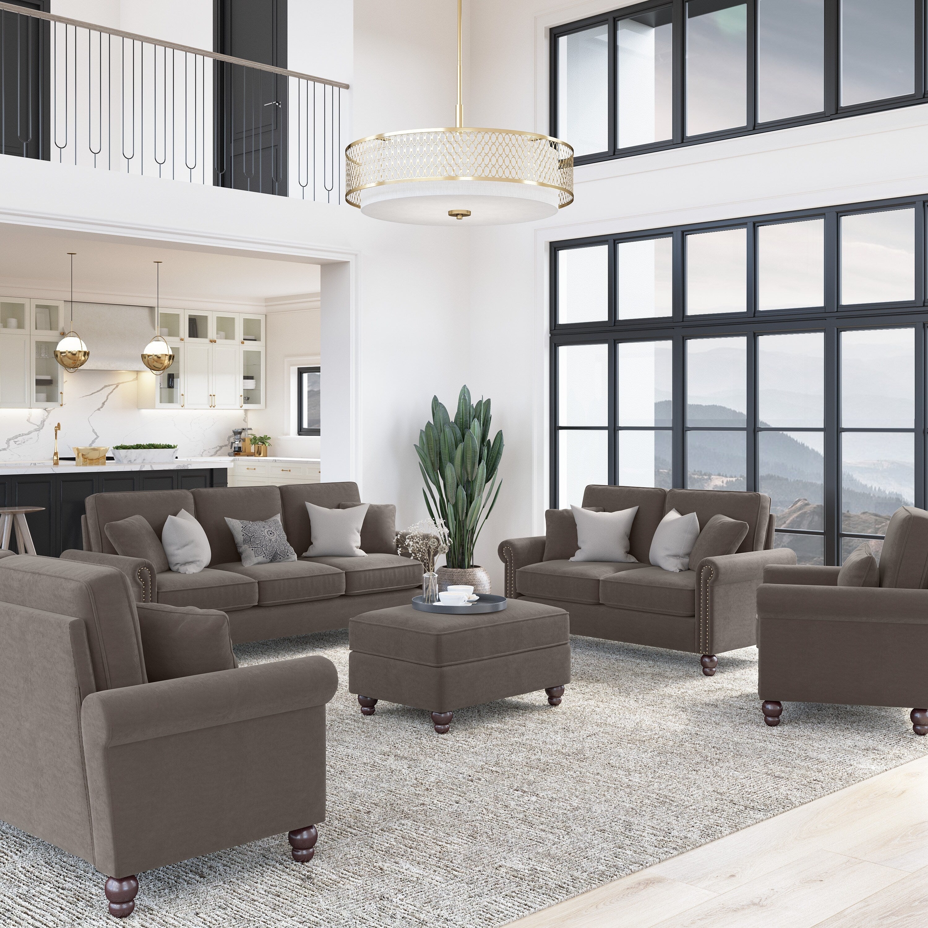 Bush Furniture Coventry 85W Large 3 Seater Living Room Sofa