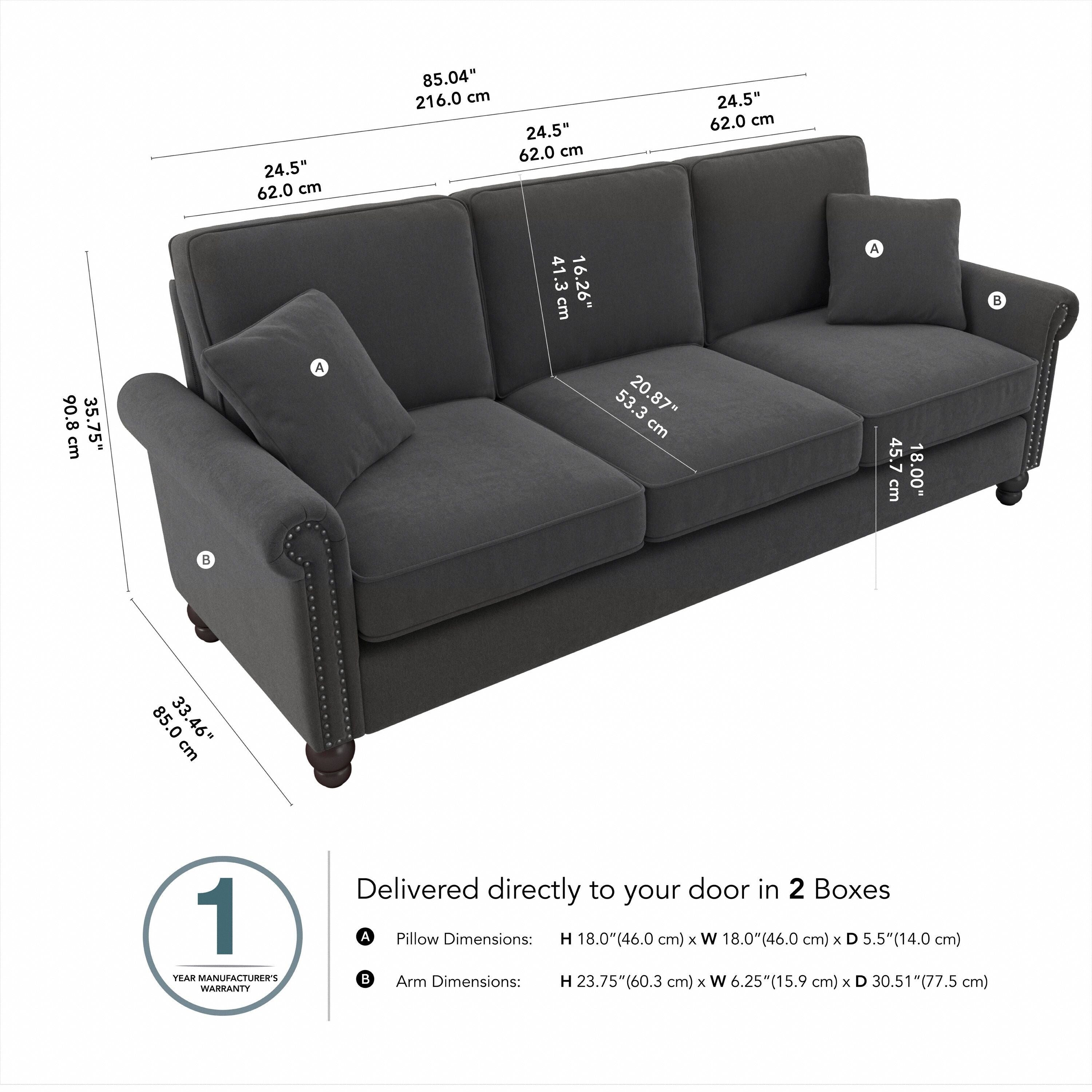 Bush Furniture Coventry 85W Large 3 Seater Living Room Sofa