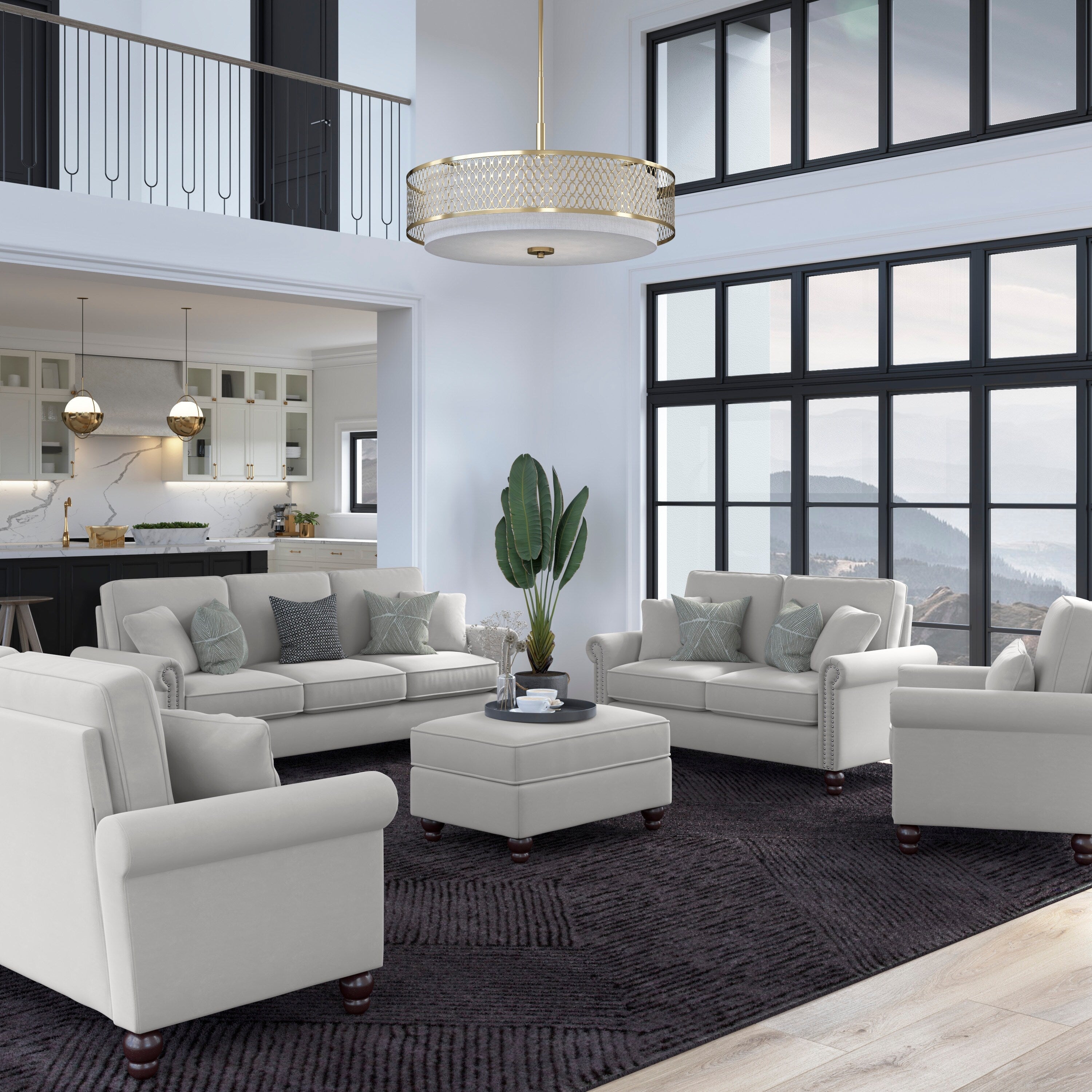 Bush Furniture Coventry 85W Large 3 Seater Living Room Sofa