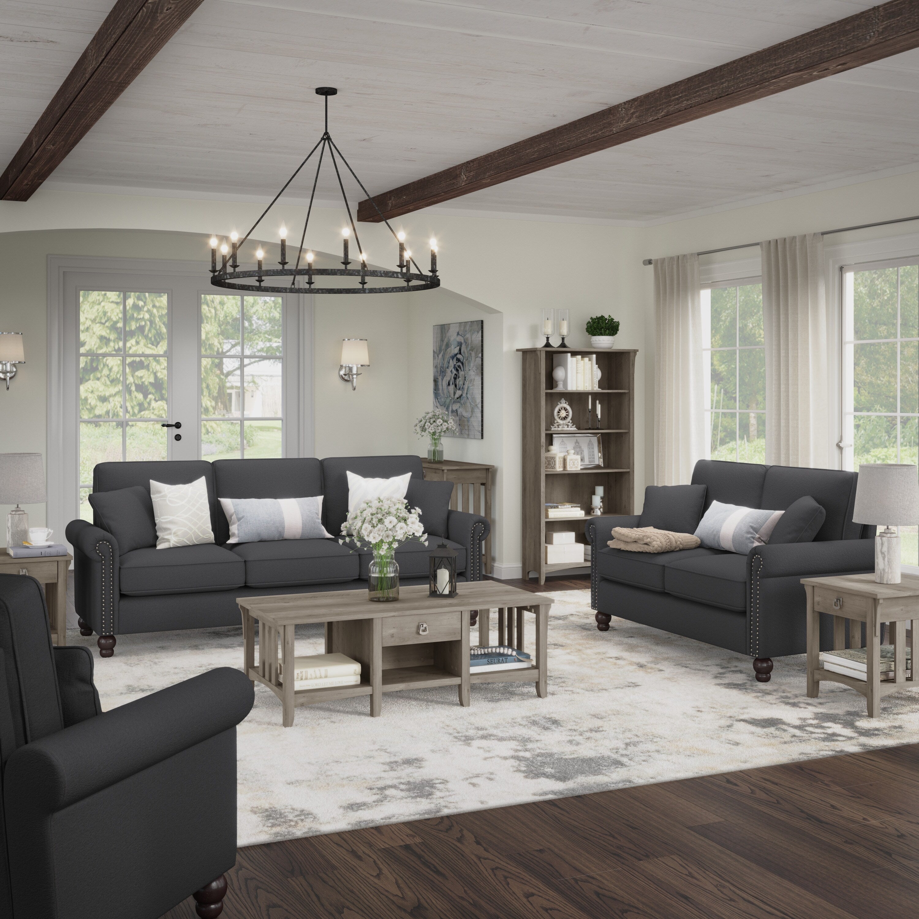 Bush Furniture Coventry 85W Large 3 Seater Living Room Sofa