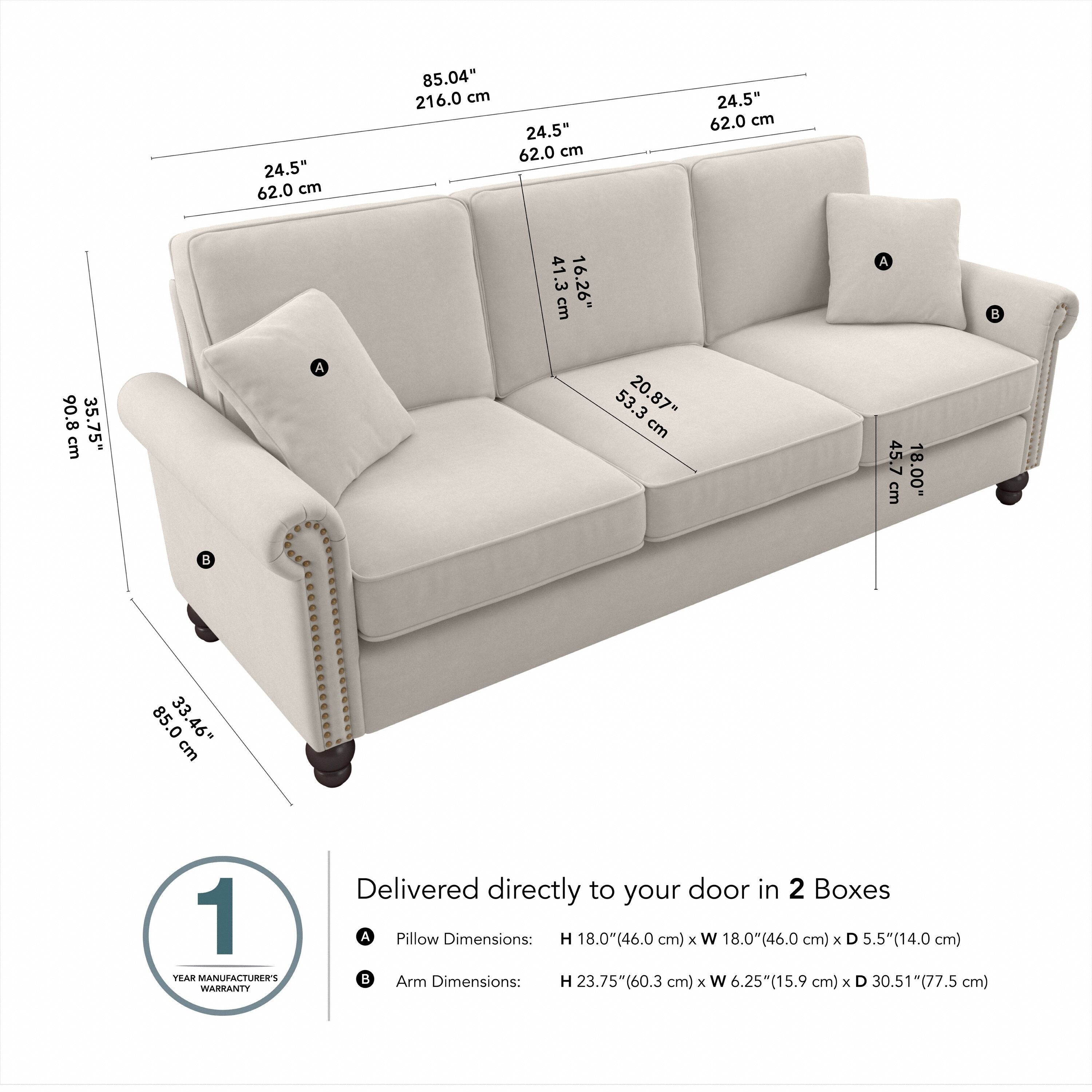 Bush Furniture Coventry 85W Large 3 Seater Living Room Sofa