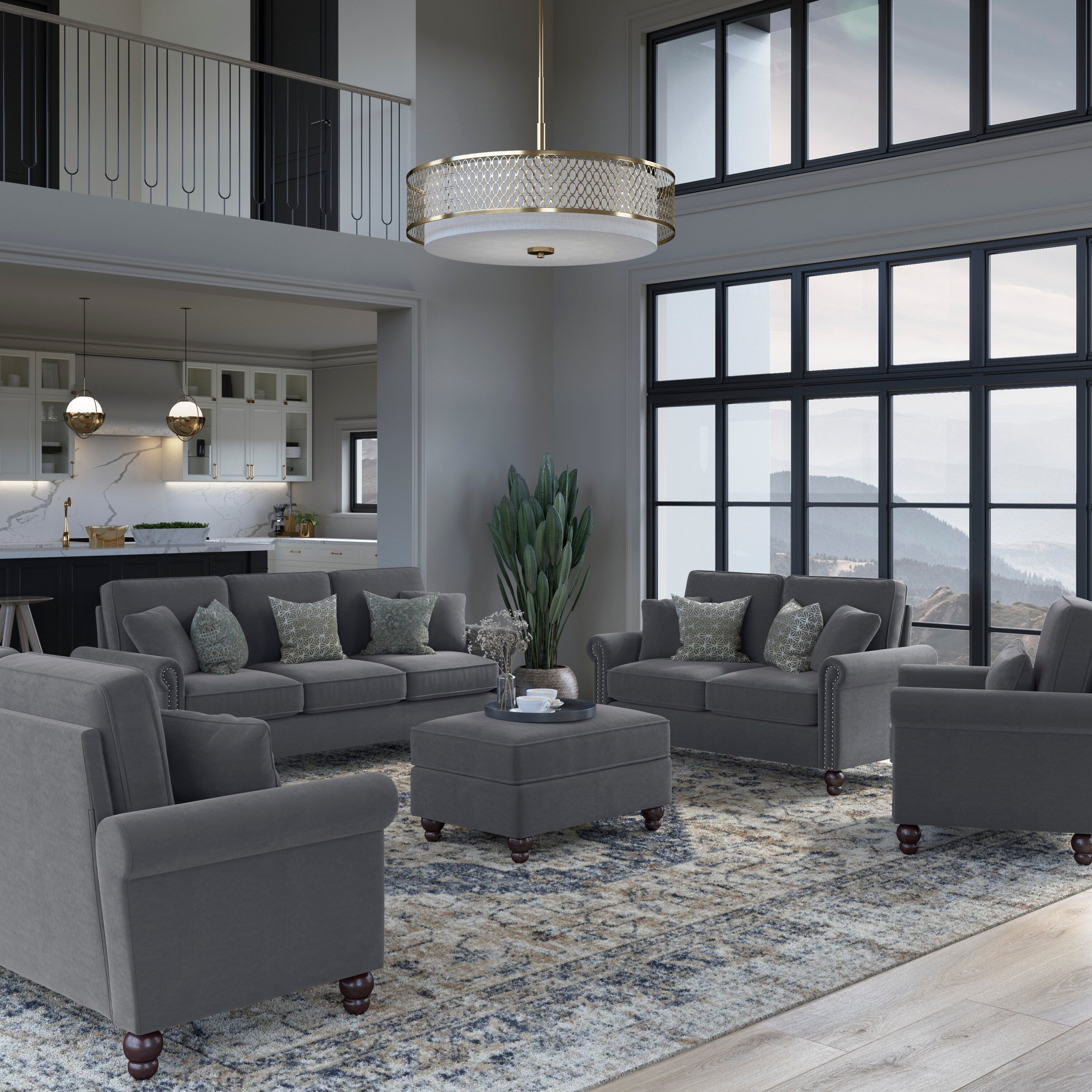 Bush Furniture Coventry 85W Large 3 Seater Living Room Sofa