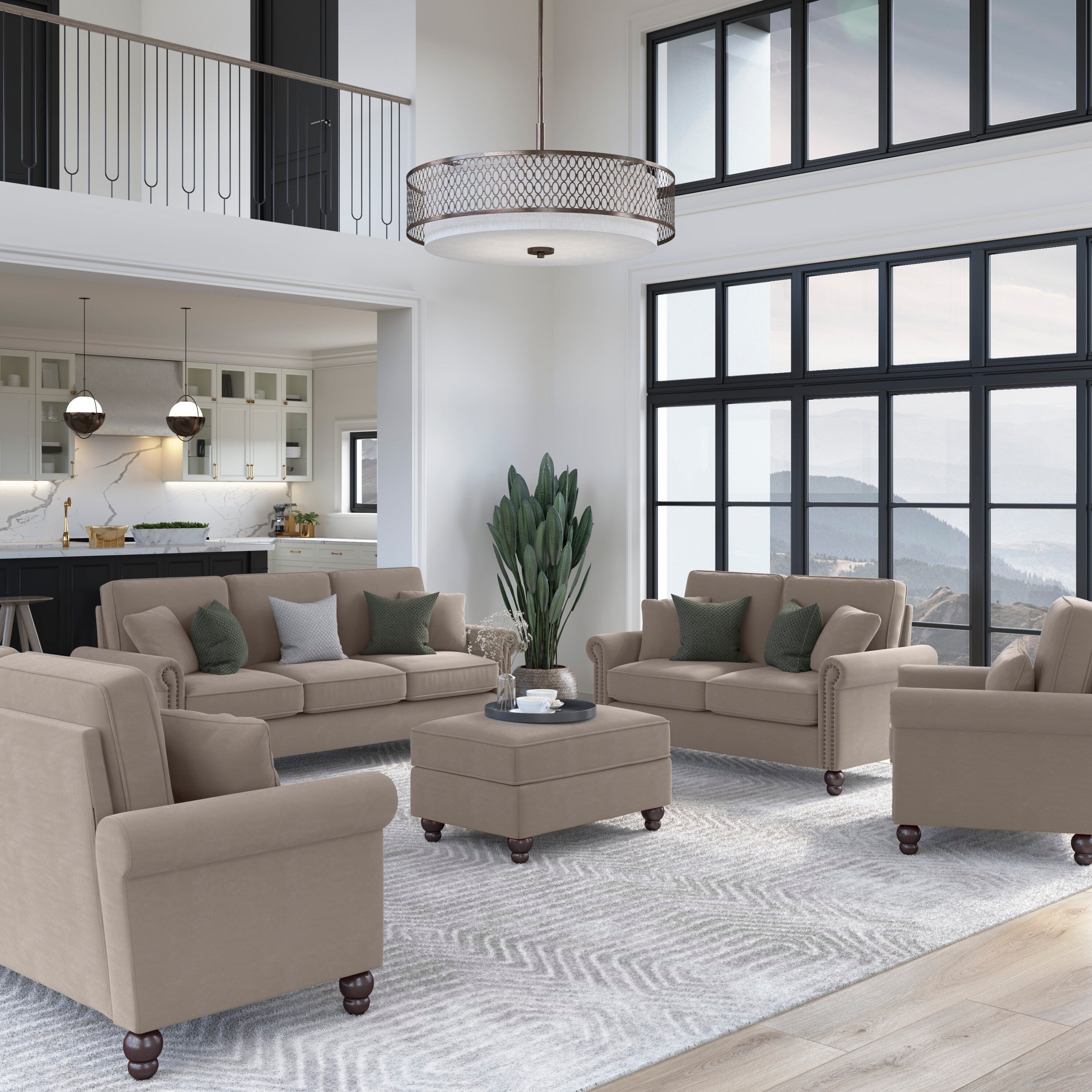 Bush Furniture Coventry 85W Large 3 Seater Living Room Sofa