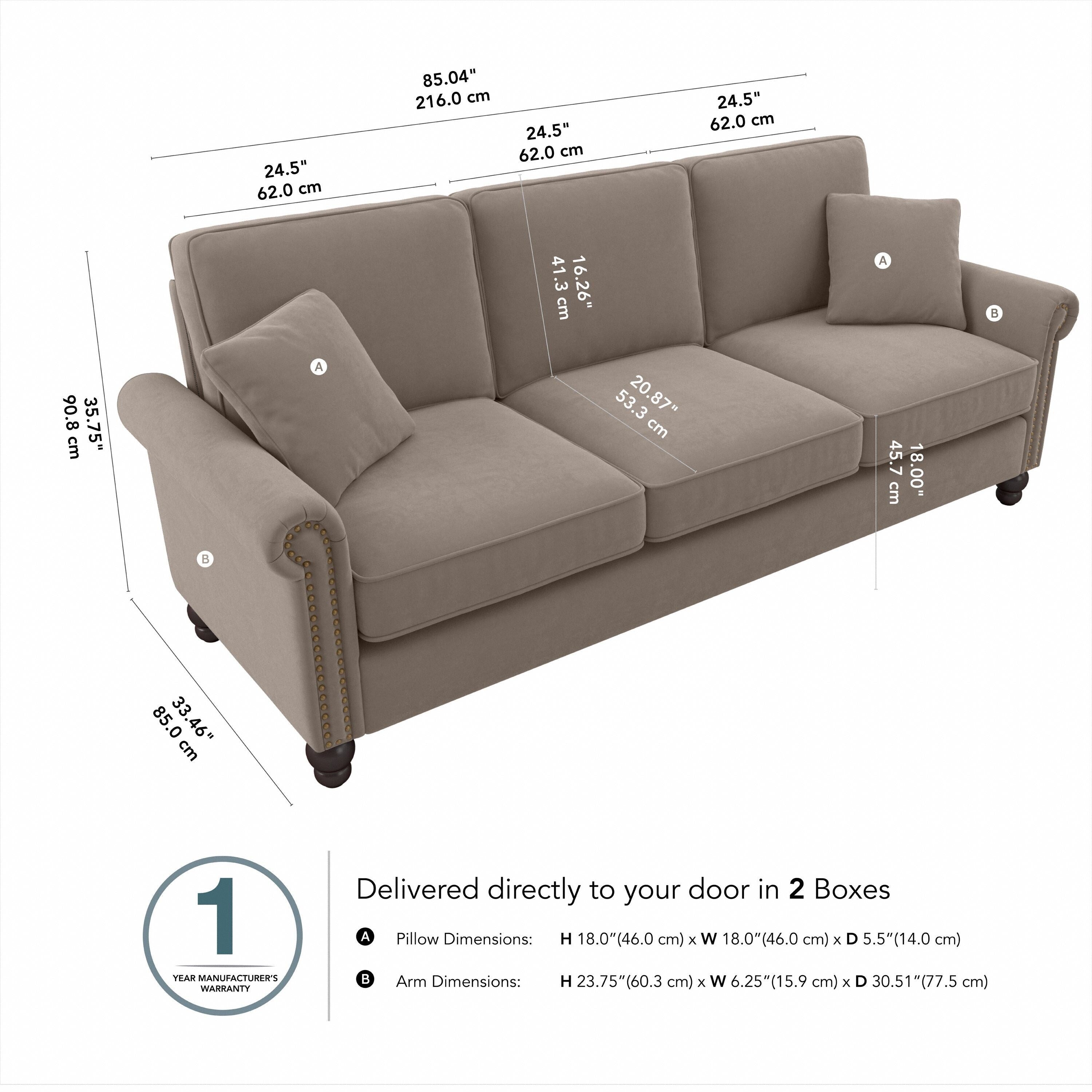 Bush Furniture Coventry 85W Large 3 Seater Living Room Sofa