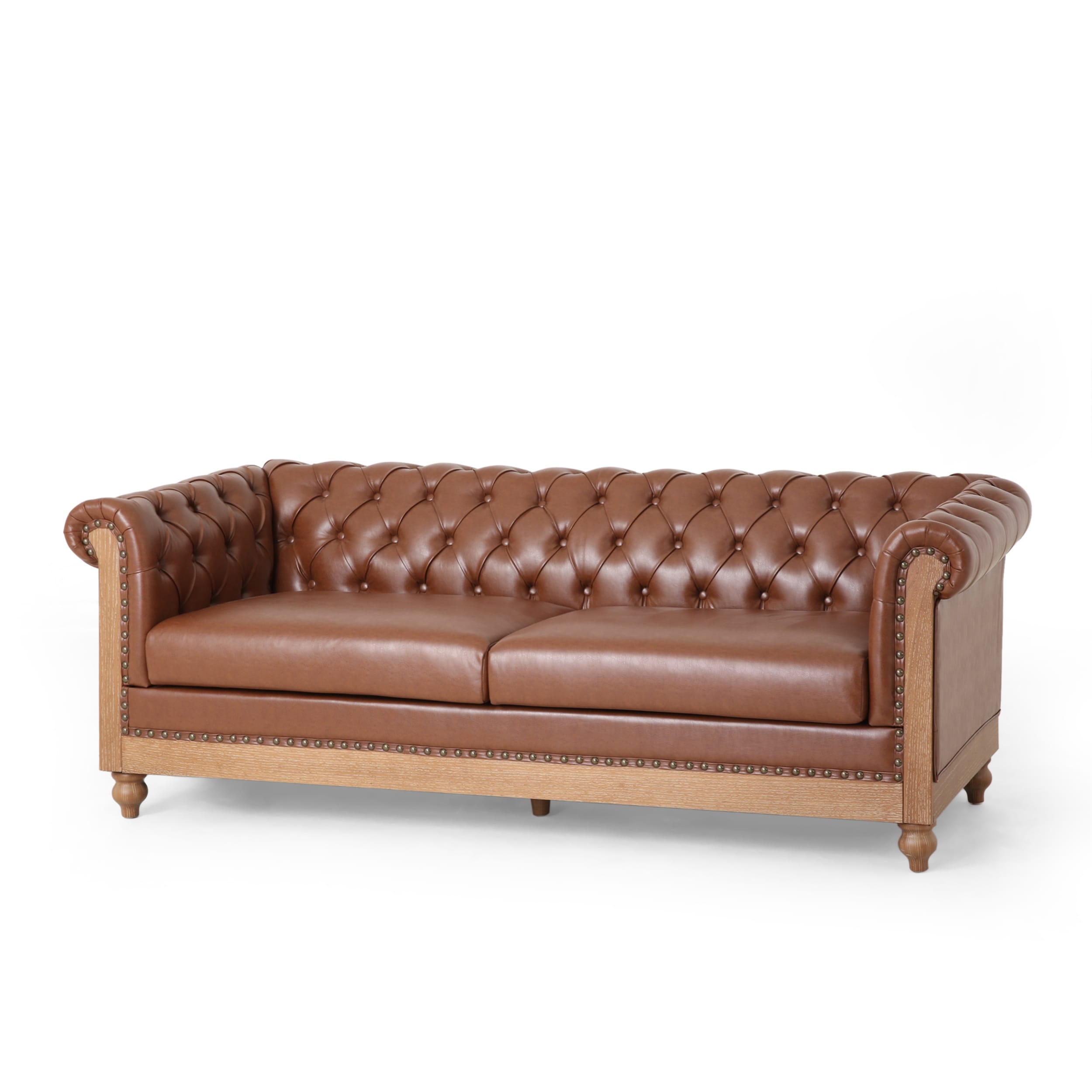 Castalia Nailhead Trim Chesterfield Sofa by Christopher Knight Home - 78.75 L x 33.50 W x 28.00 H