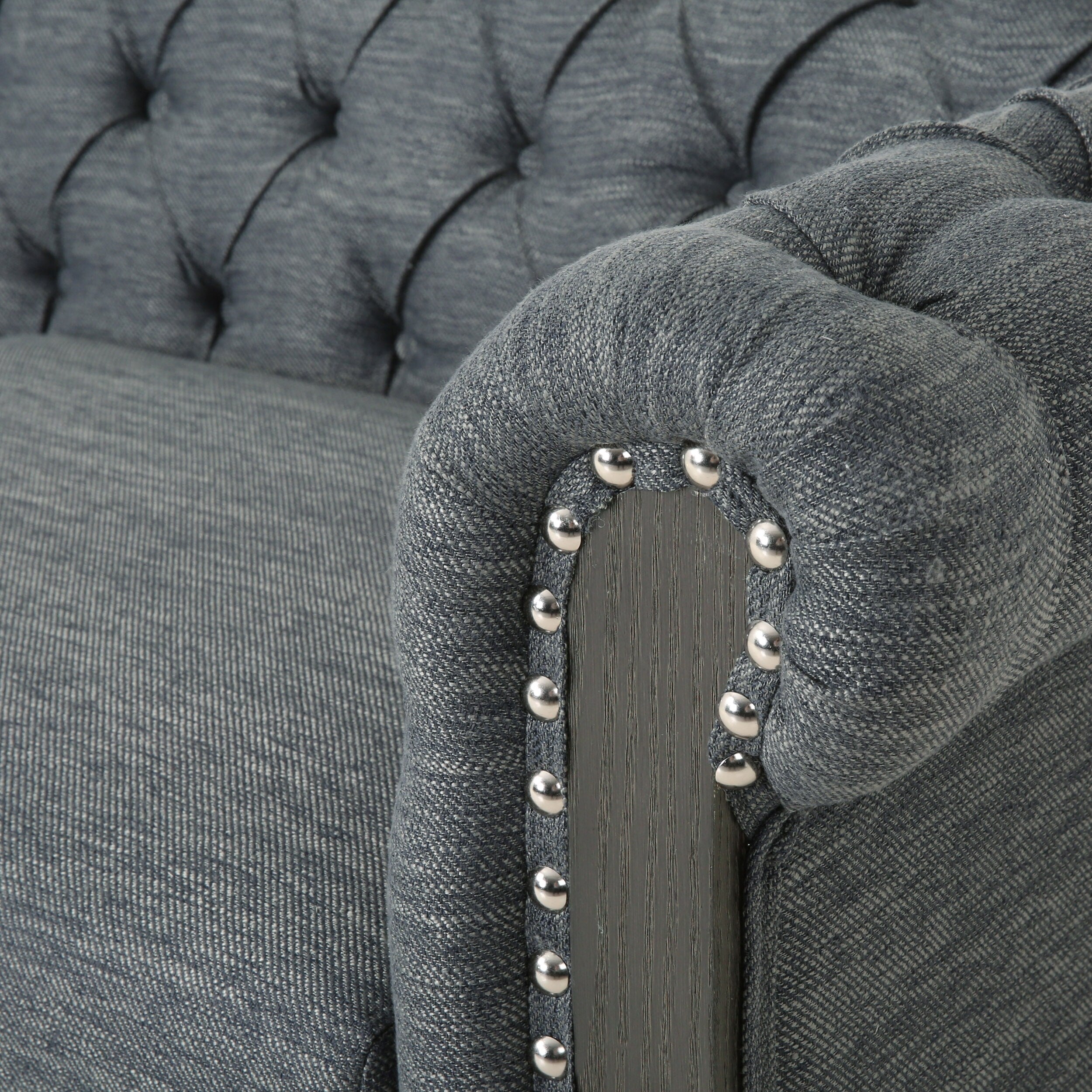 Castalia Nailhead Trim Chesterfield Sofa by Christopher Knight Home - 78.75 L x 33.50 W x 28.00 H