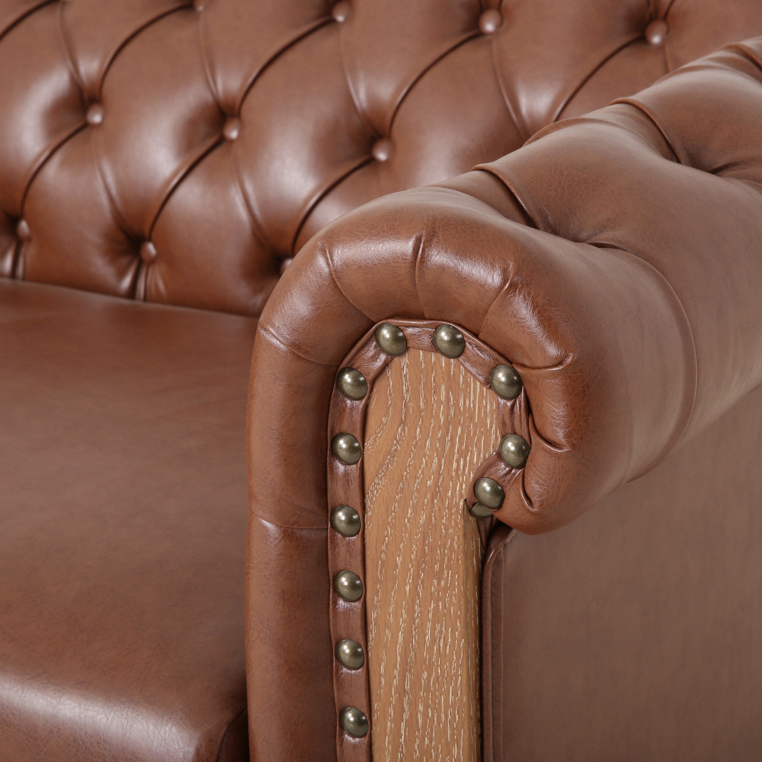 Castalia Nailhead Trim Chesterfield Sofa by Christopher Knight Home - 78.75 L x 33.50 W x 28.00 H