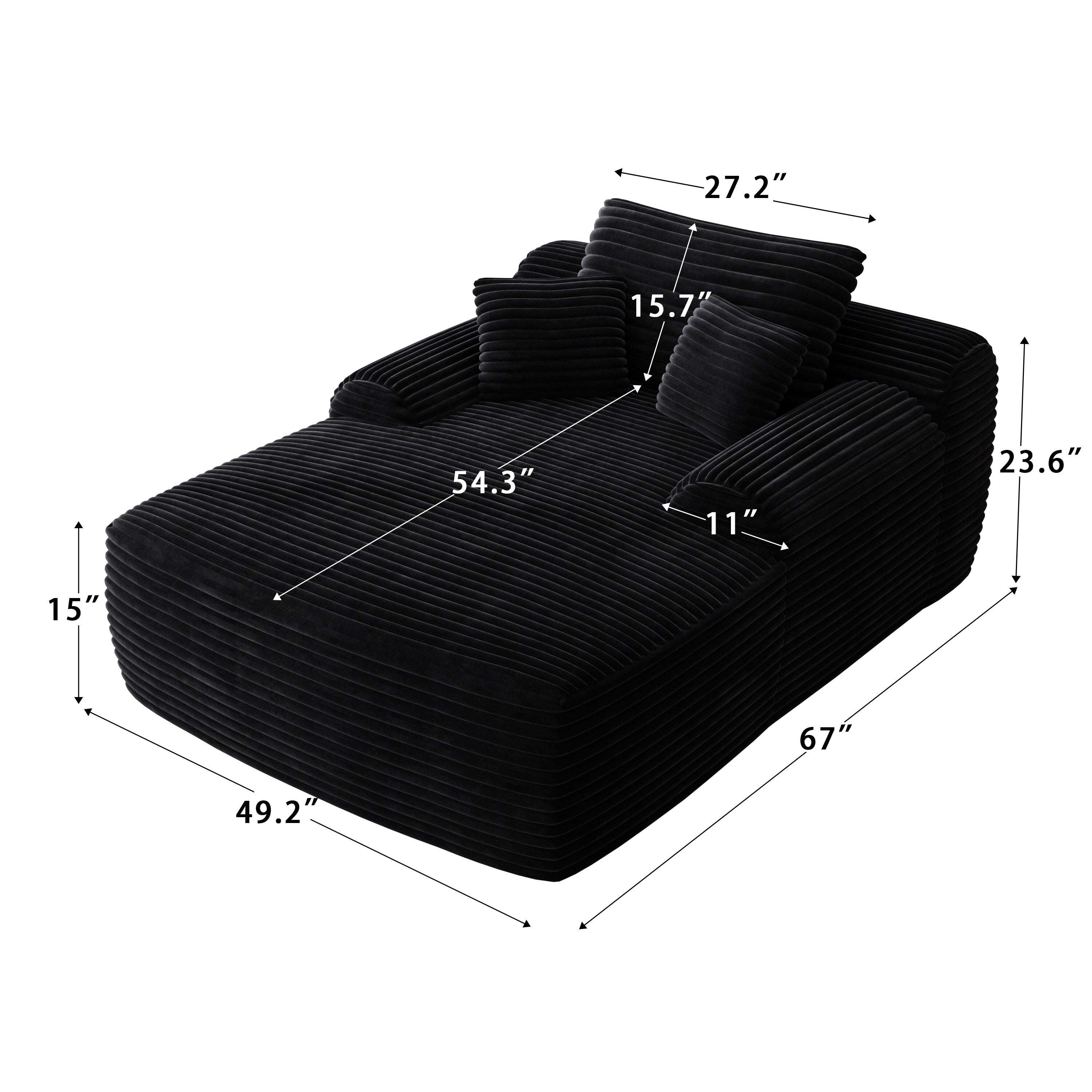Chaise Lounge Chair, Couches for Living Room, Oversized Upholstered Sleeper Indoor, Cloud Sofa Bed Indoor Deep Seat