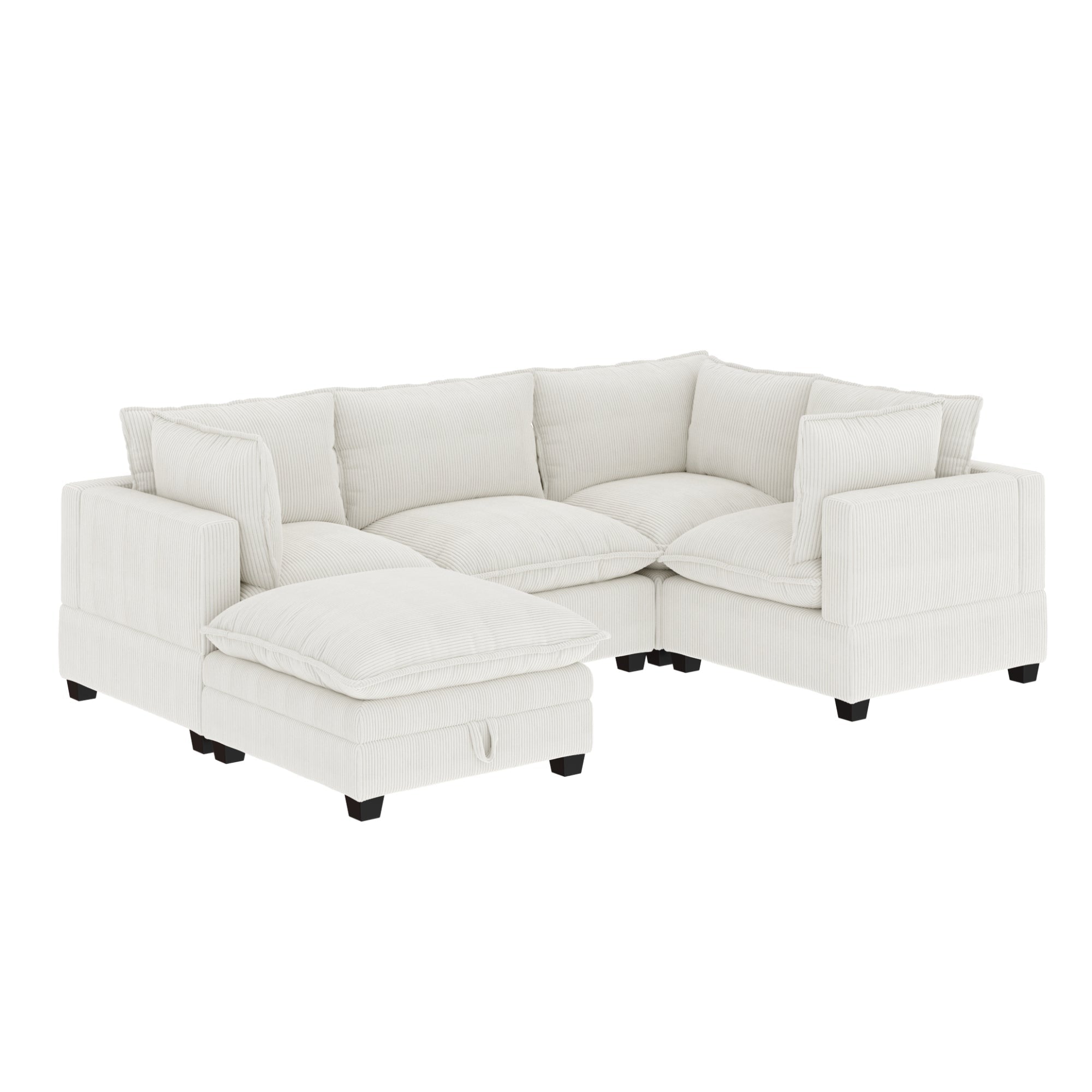 Chelsea Modern Cloud Modular Upholstered Sofa with Deep Seat and Plush Cushions