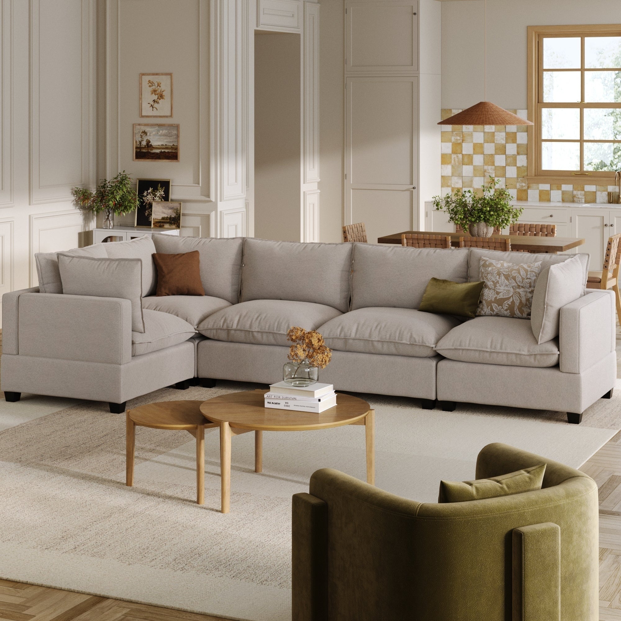 Chelsea Modern Cloud Modular Upholstered Sofa with Deep Seat and Plush Cushions