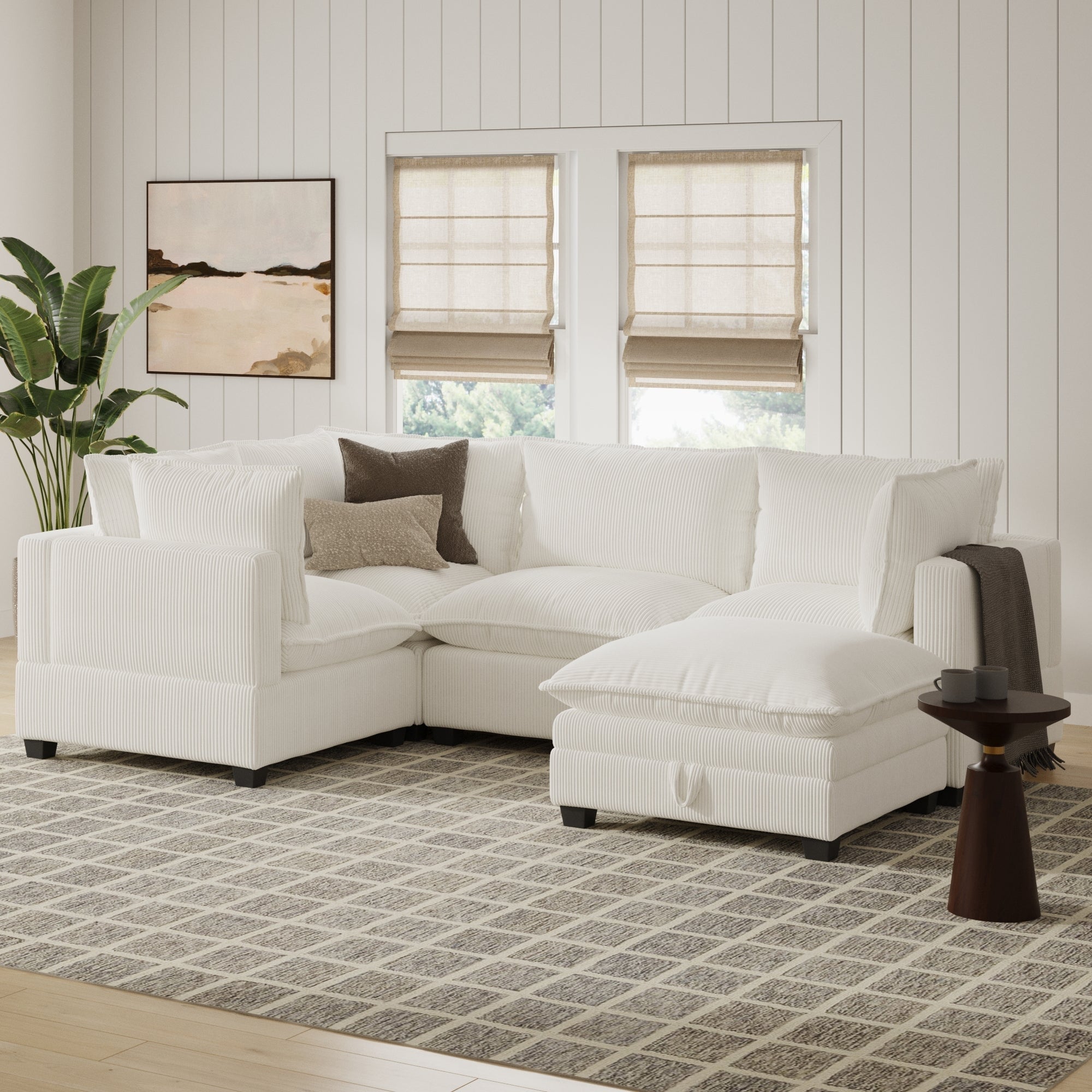 Chelsea Modern Cloud Modular Upholstered Sofa with Deep Seat and Plush Cushions