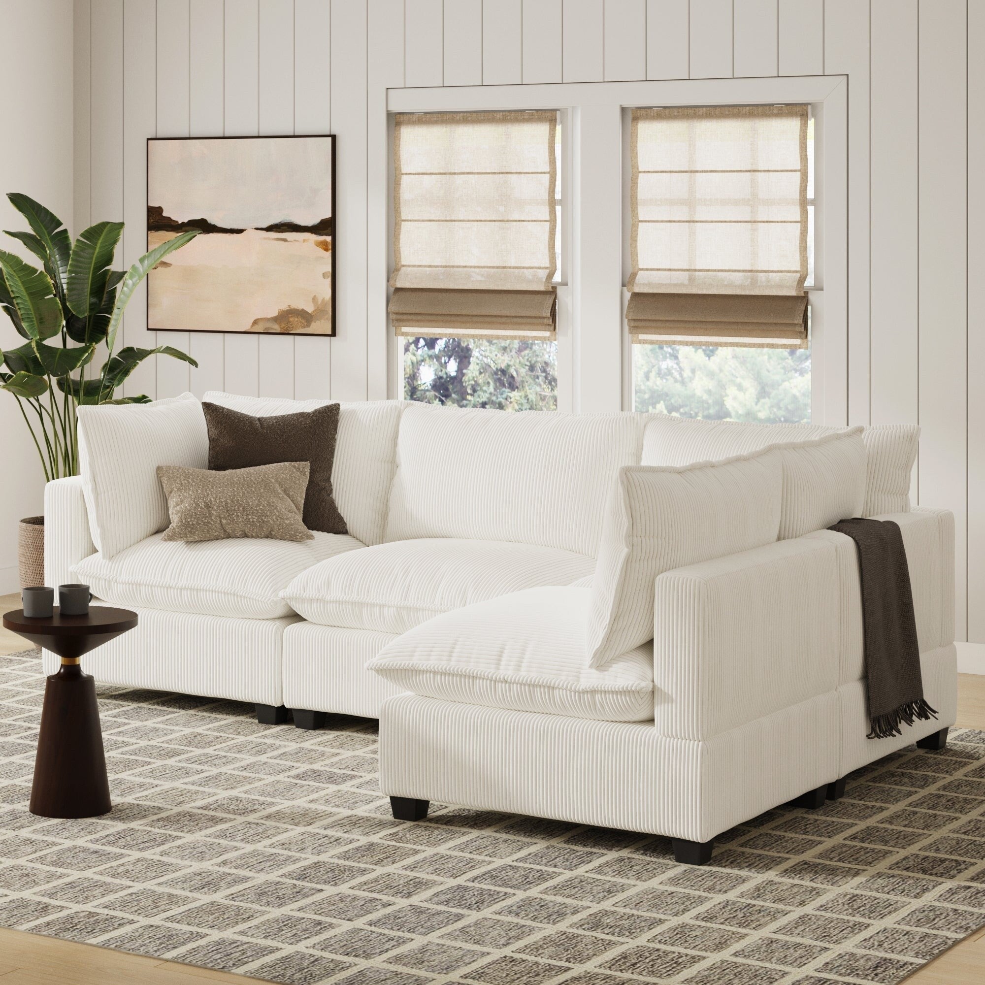 Chelsea Modern Cloud Modular Upholstered Sofa with Deep Seat and Plush Cushions