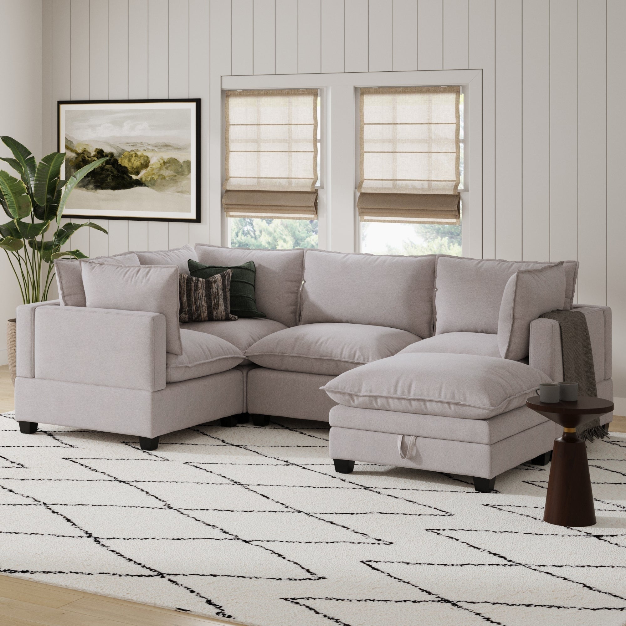 Chelsea Modern Cloud Modular Upholstered Sofa with Deep Seat and Plush Cushions