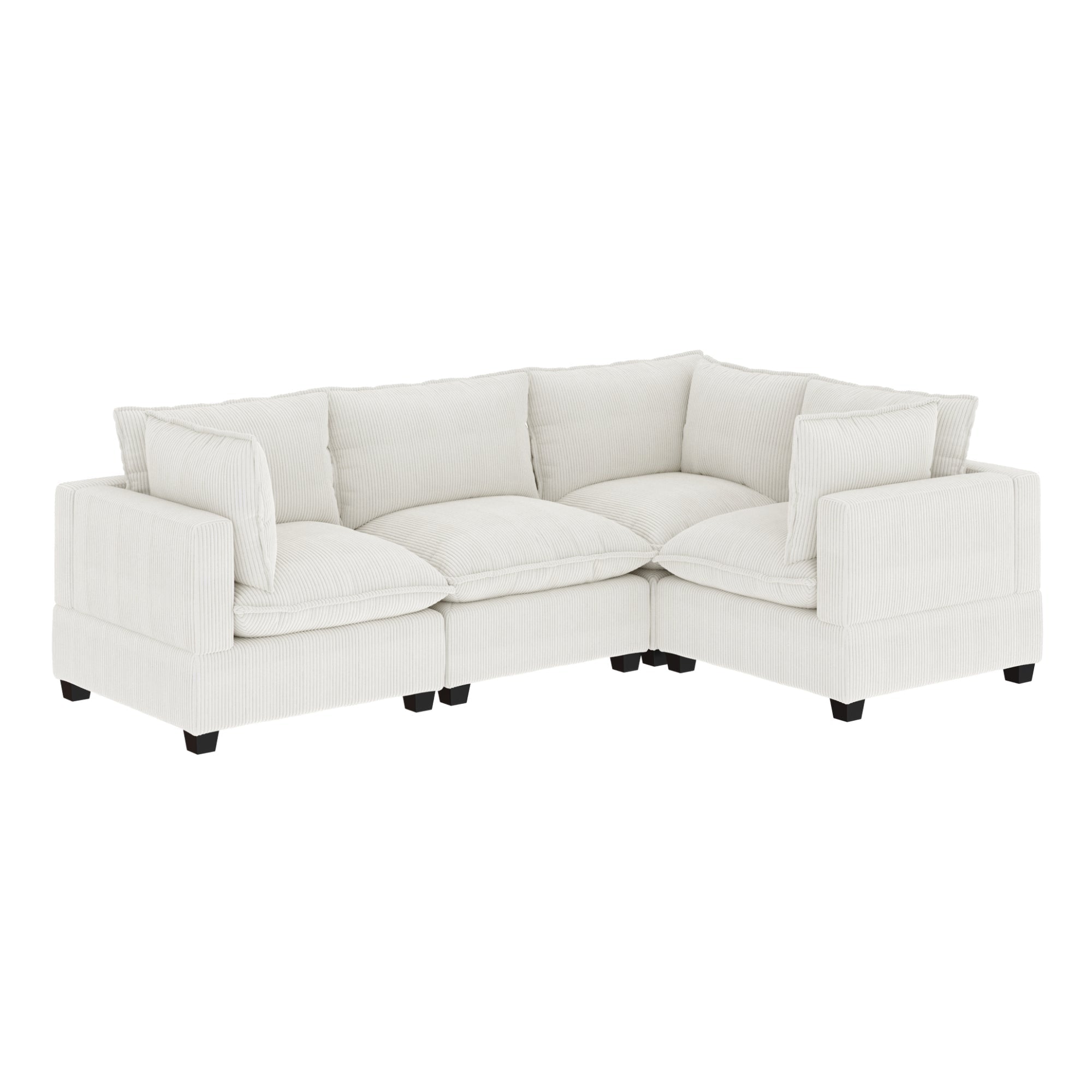 Chelsea Modern Cloud Modular Upholstered Sofa with Deep Seat and Plush Cushions