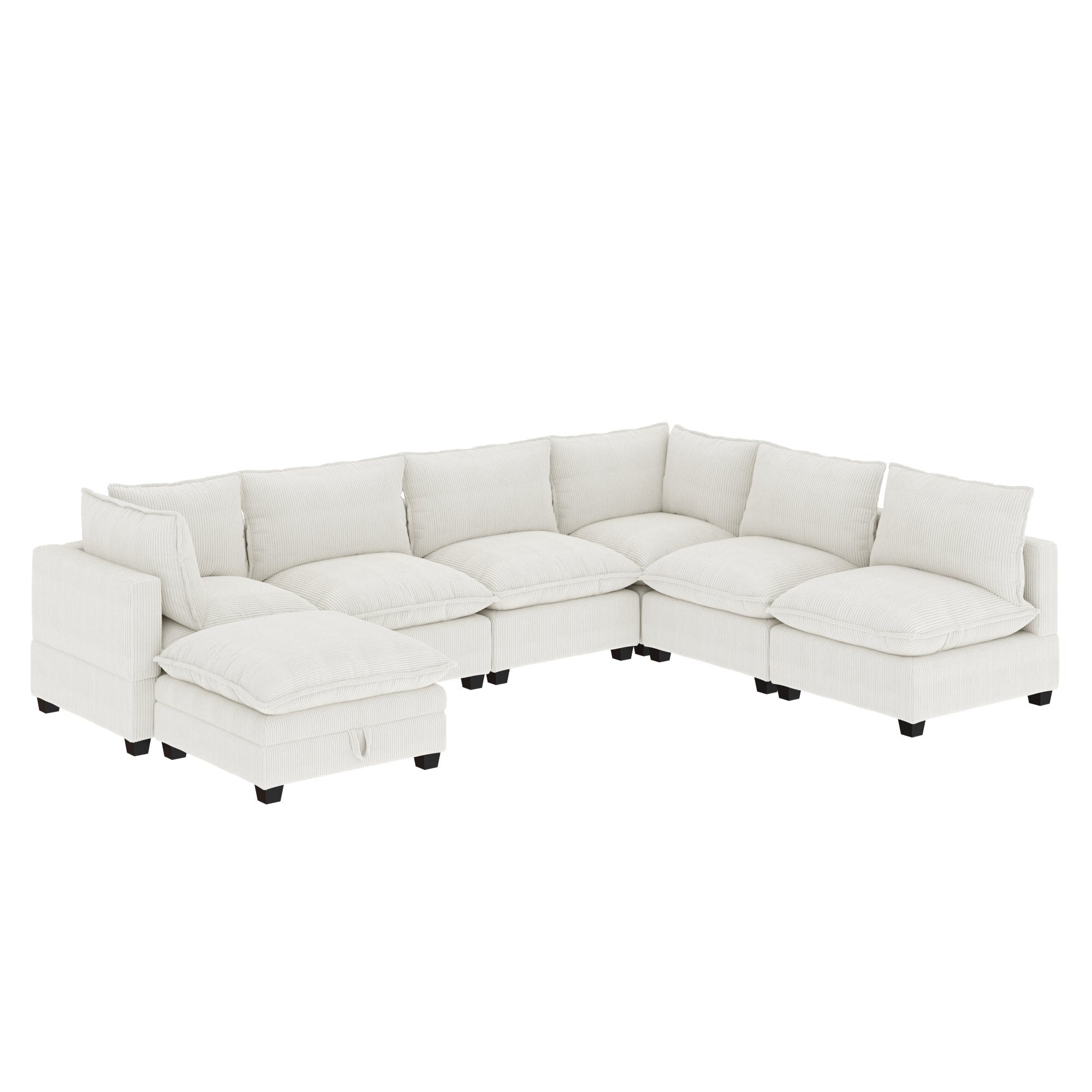 Chelsea Modern Cloud Modular Upholstered Sofa with Deep Seat and Plush Cushions