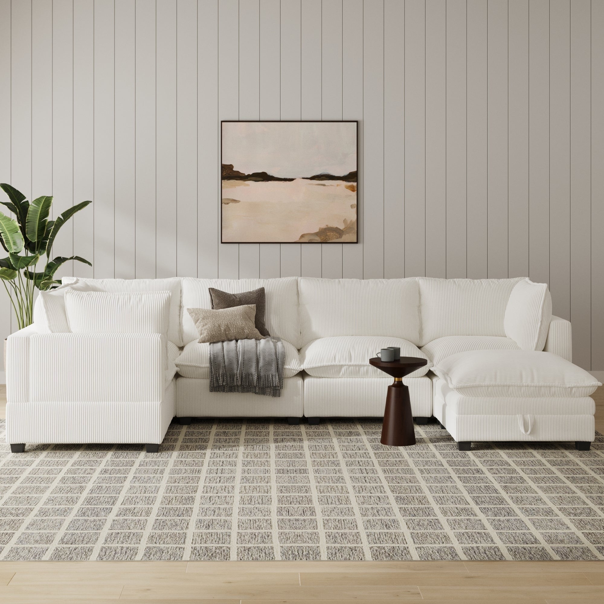 Chelsea Modern Cloud Modular Upholstered Sofa with Deep Seat and Plush Cushions